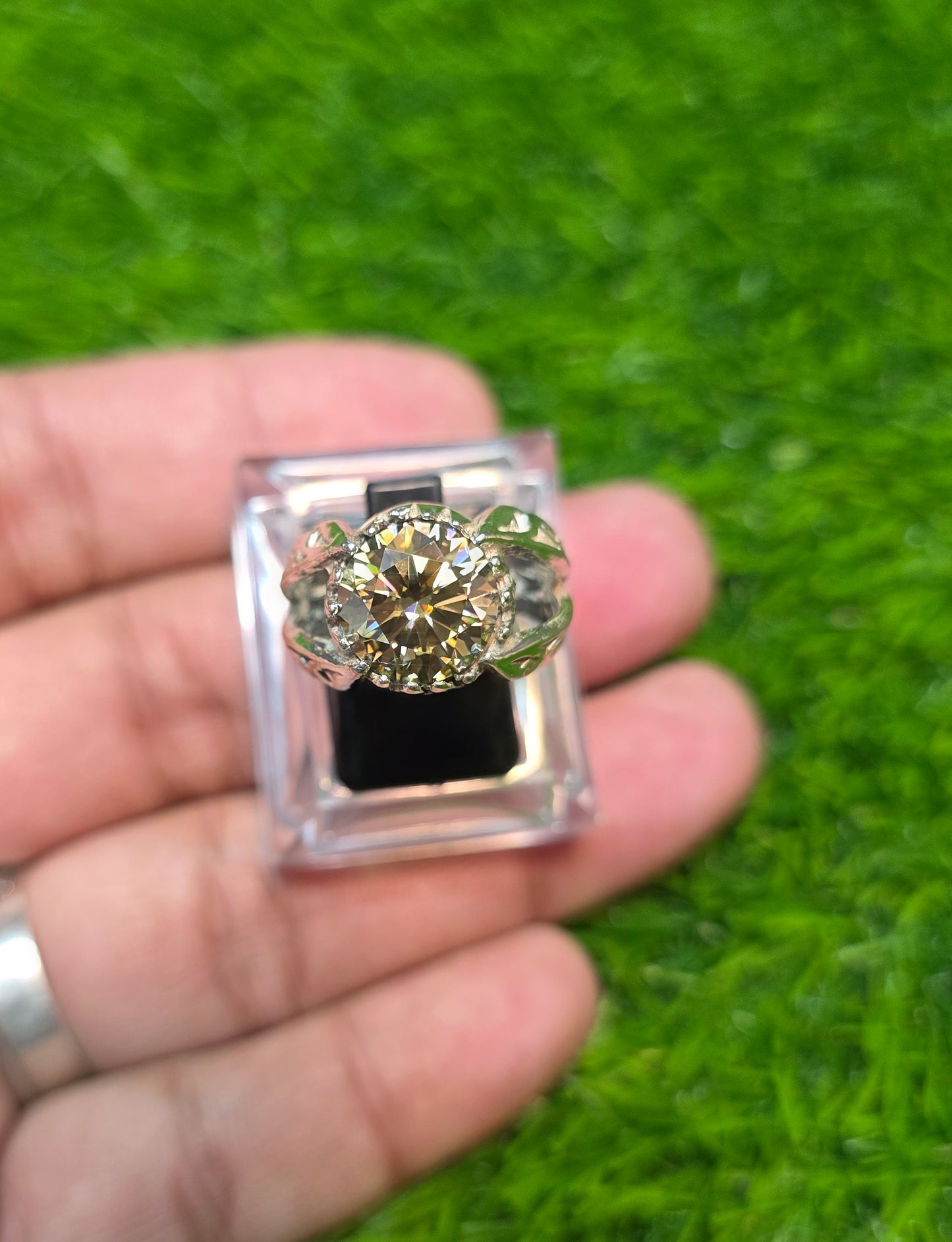Premium Quality Light Golden Moissanite Ring