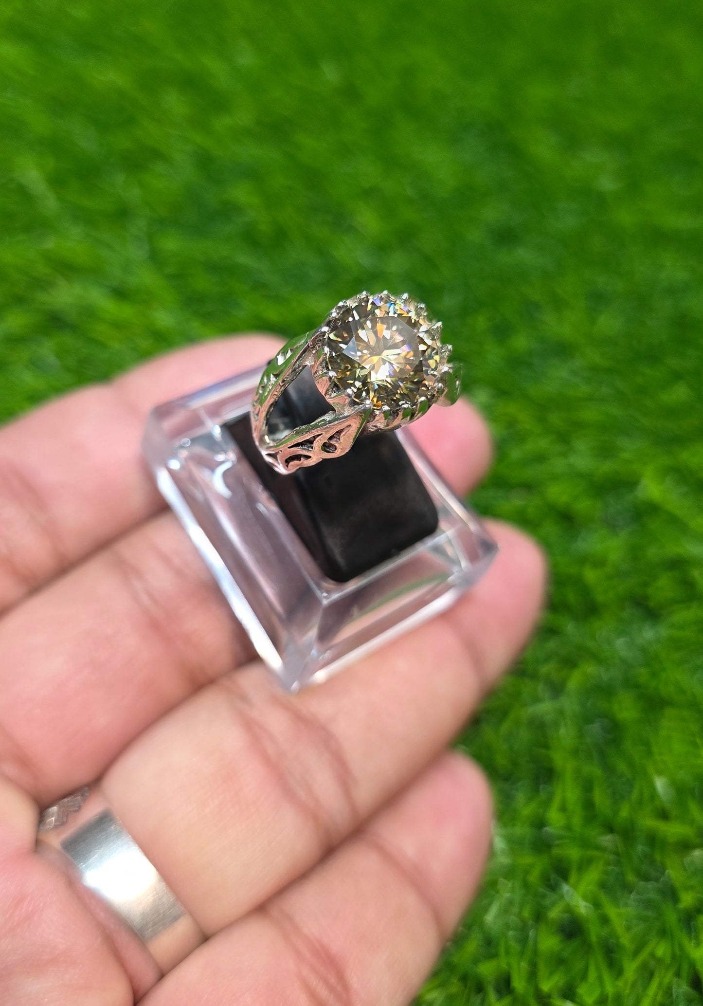 Premium Quality Light Golden Moissanite Ring
