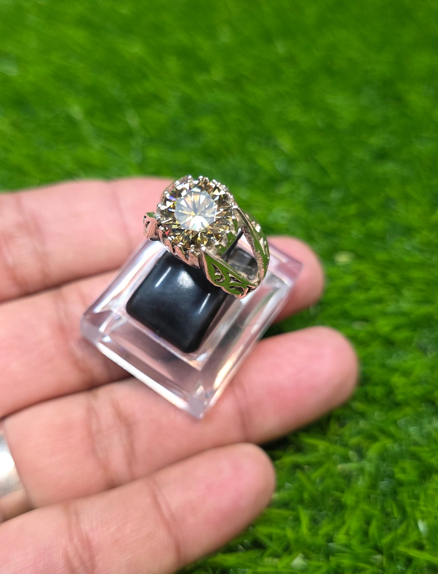 Premium Quality Light Golden Moissanite Ring