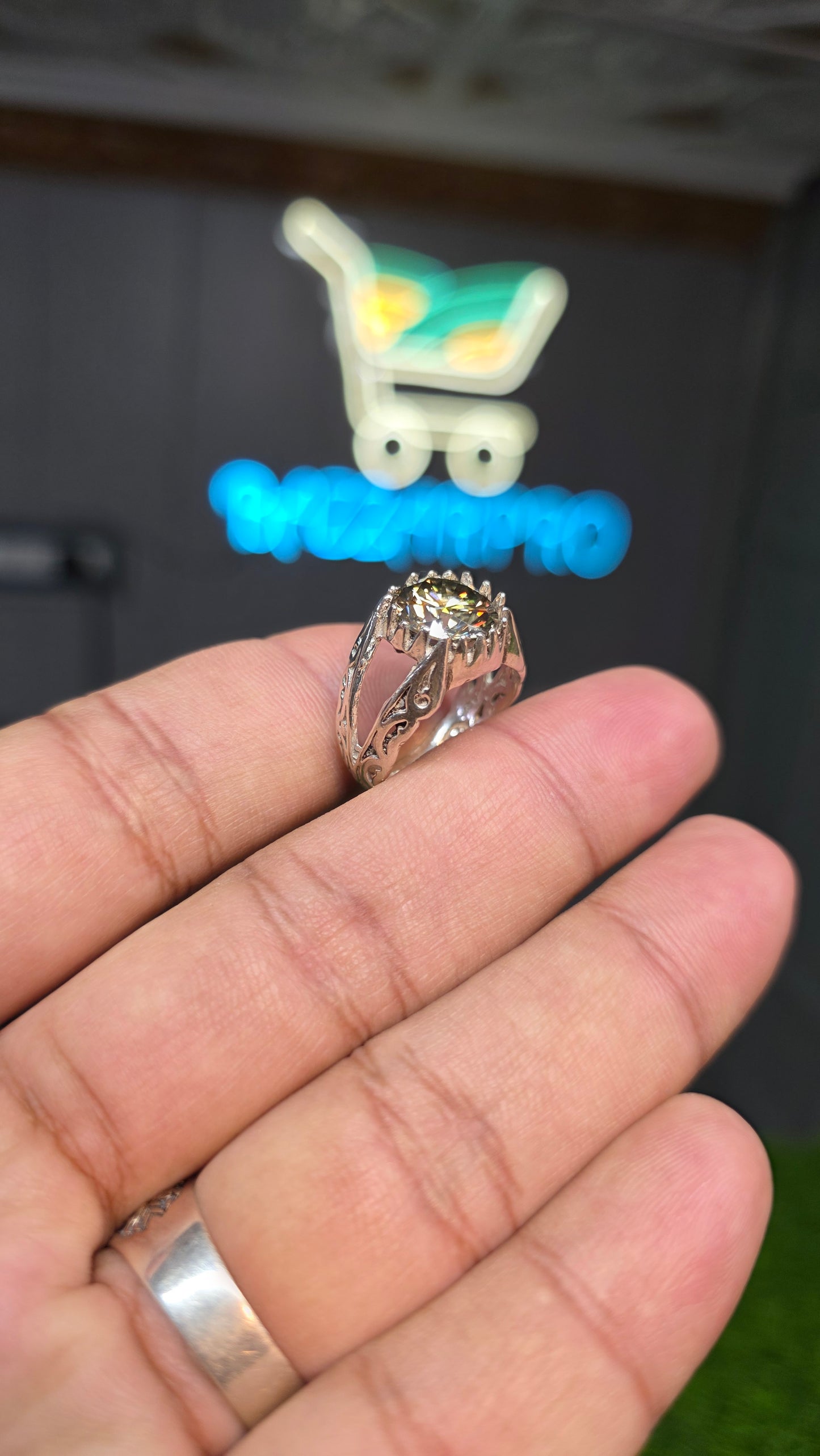 Premium Quality Light Golden Moissanite Ring