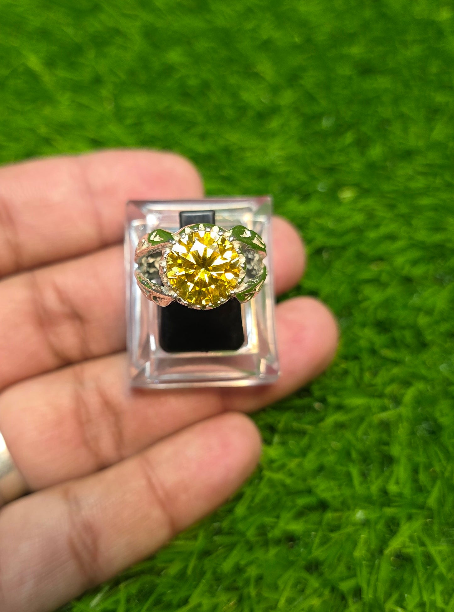 Premium Quality Golden Moissanite Ring