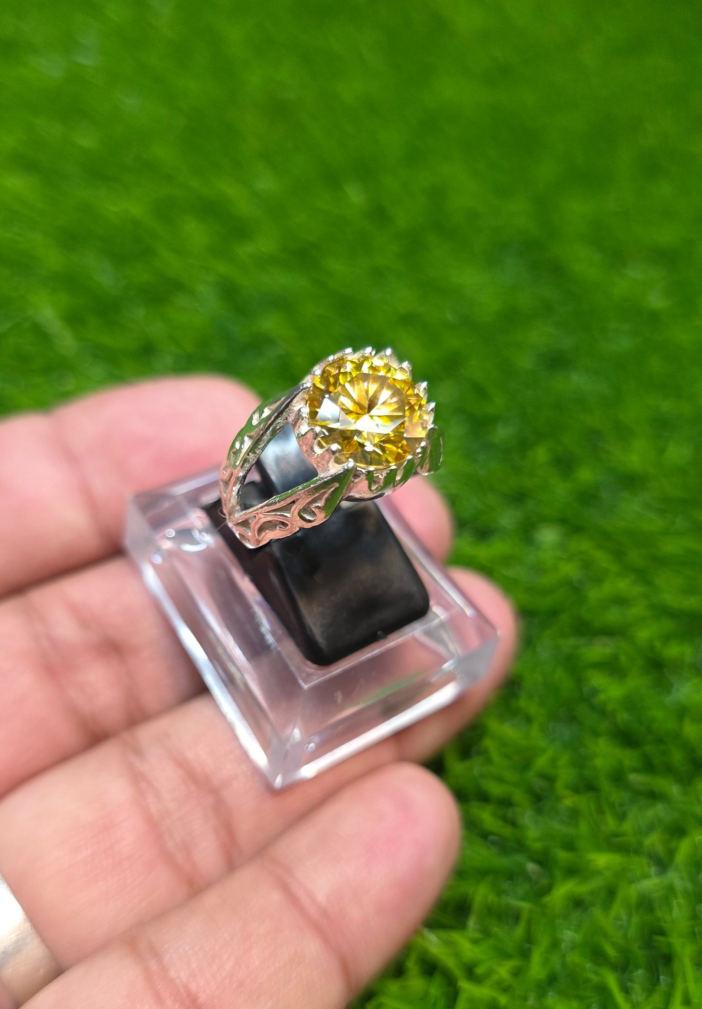 Premium Quality Golden Moissanite Ring
