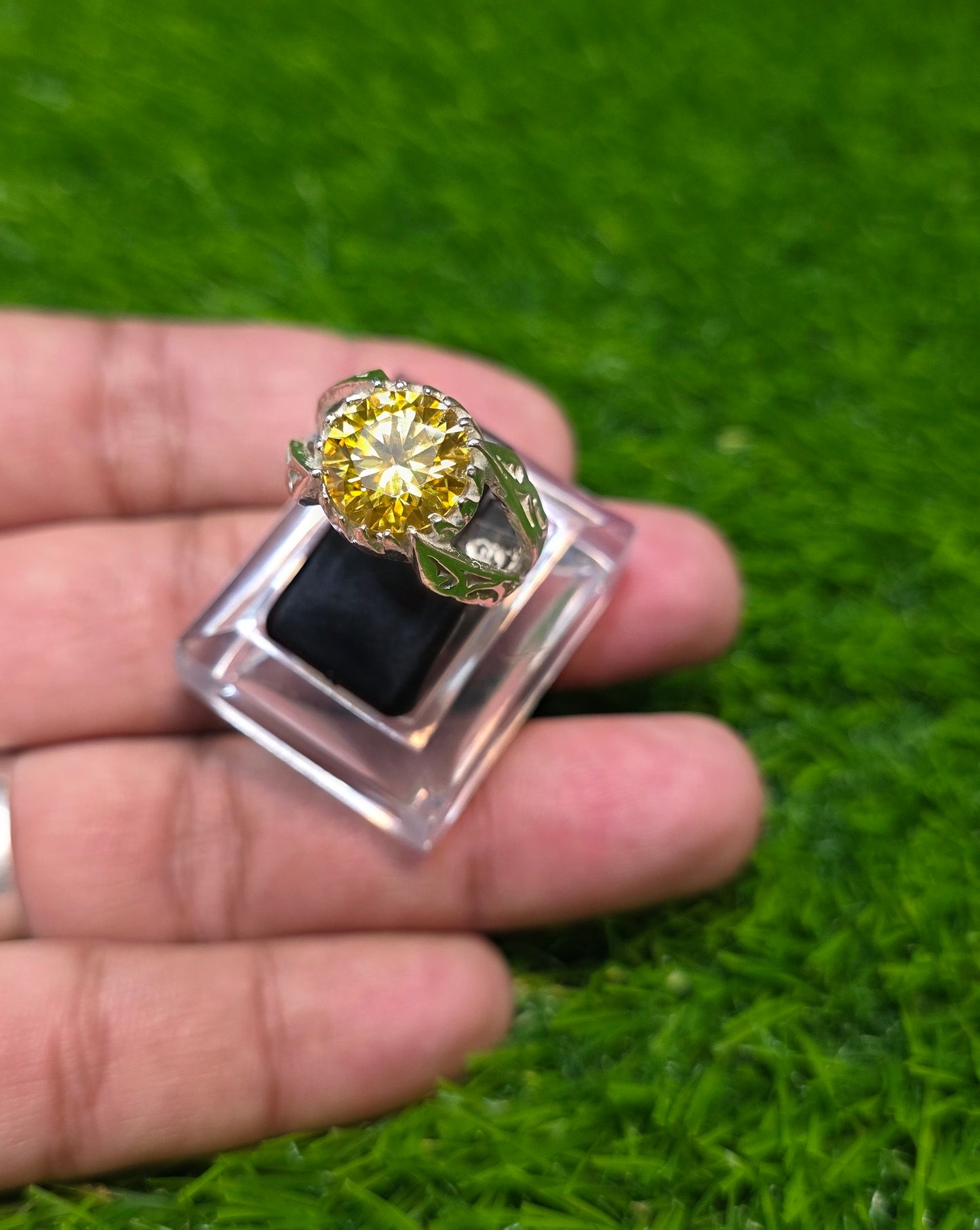 Premium Quality Golden Moissanite Ring