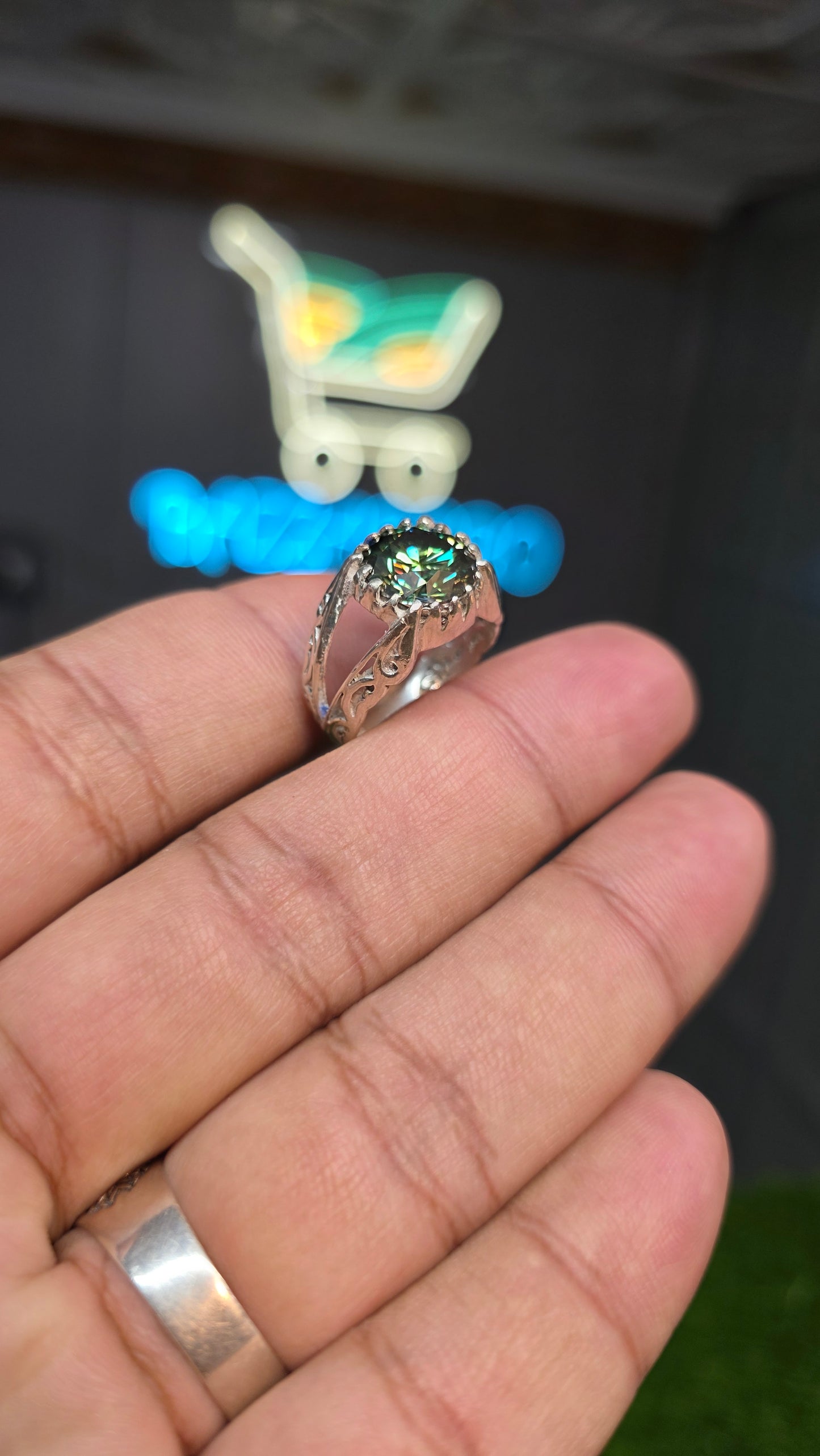 Premium Quality Green Moissanite Ring