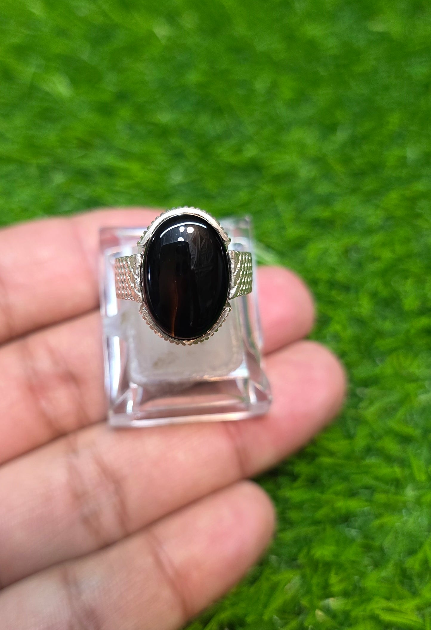 Premium Quality Black Aqeeq Ring