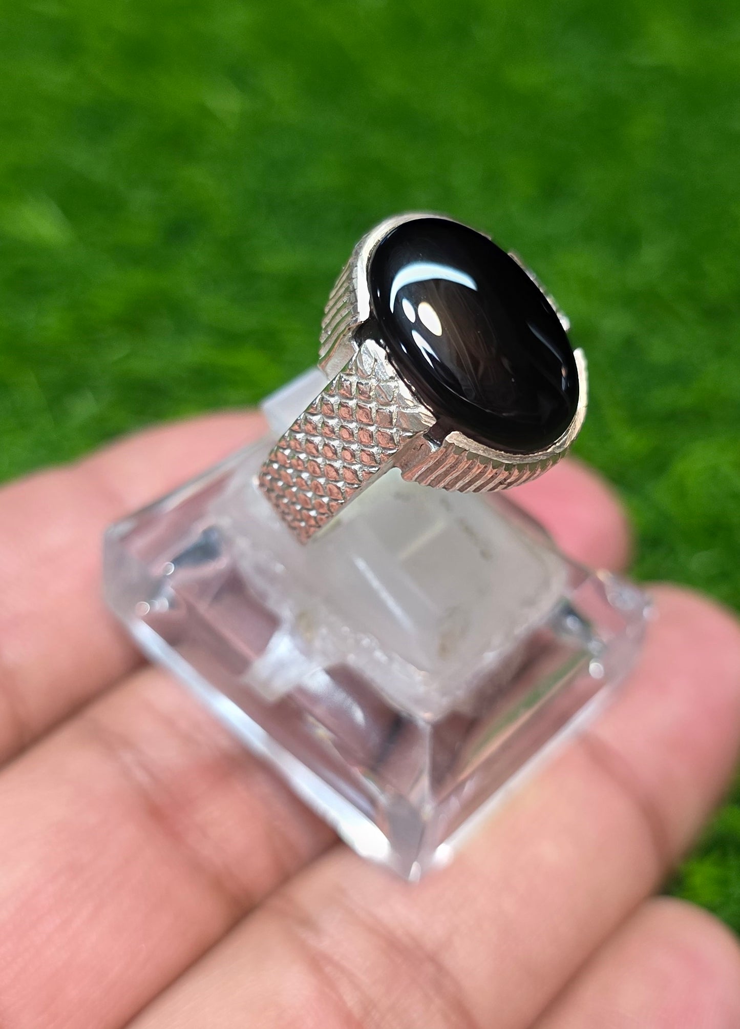 Premium Quality Black Aqeeq Ring