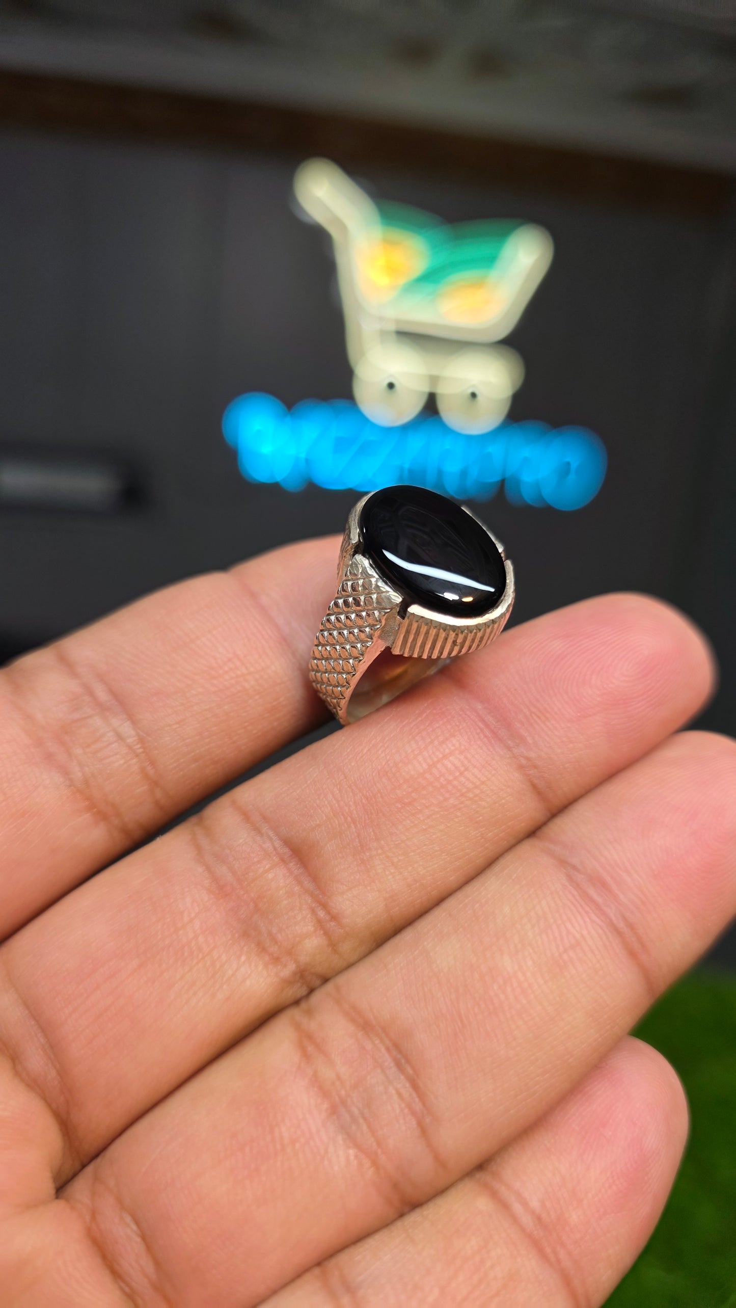 Premium Quality Black Aqeeq Ring
