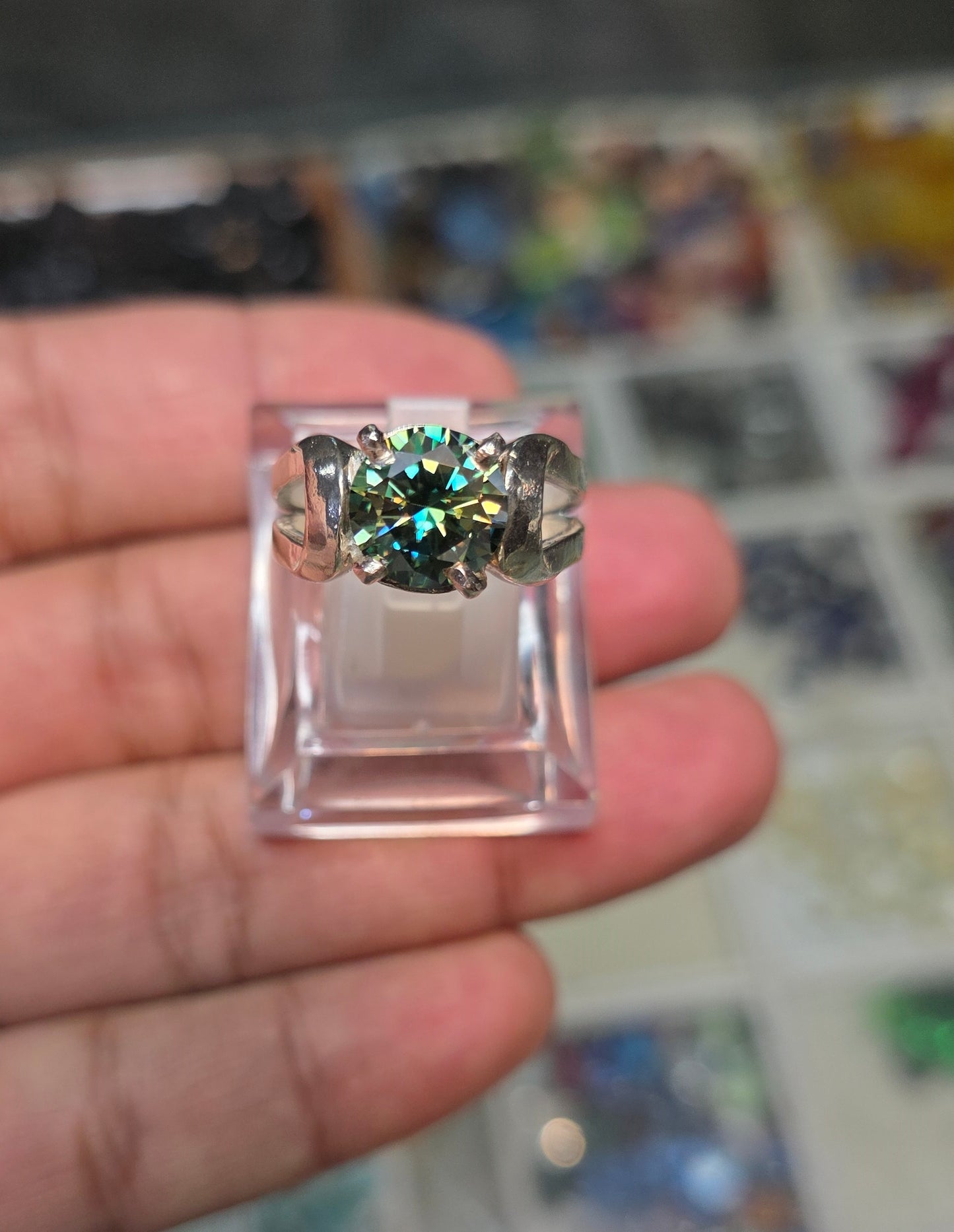 Premium Quality Green Moissanite Ring