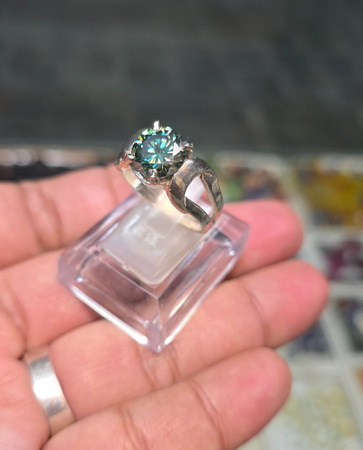 Premium Quality Green Moissanite Ring
