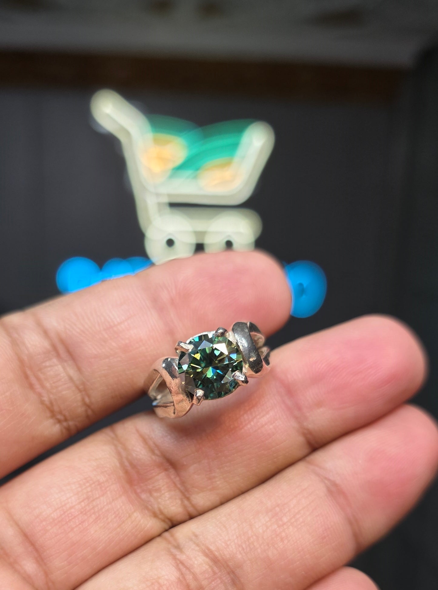 Premium Quality Green Moissanite Ring
