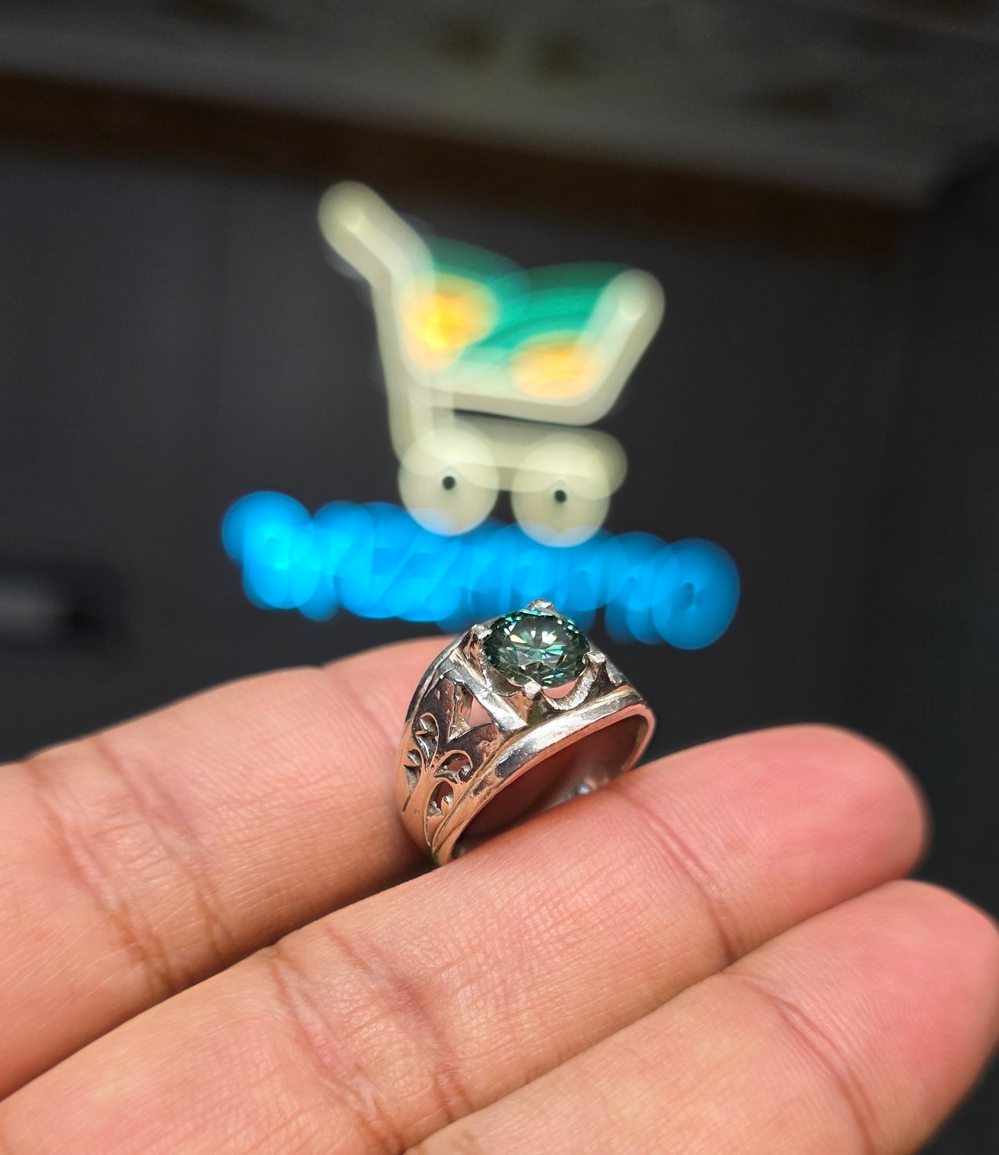 Premium Quality Green Moissanite Ring