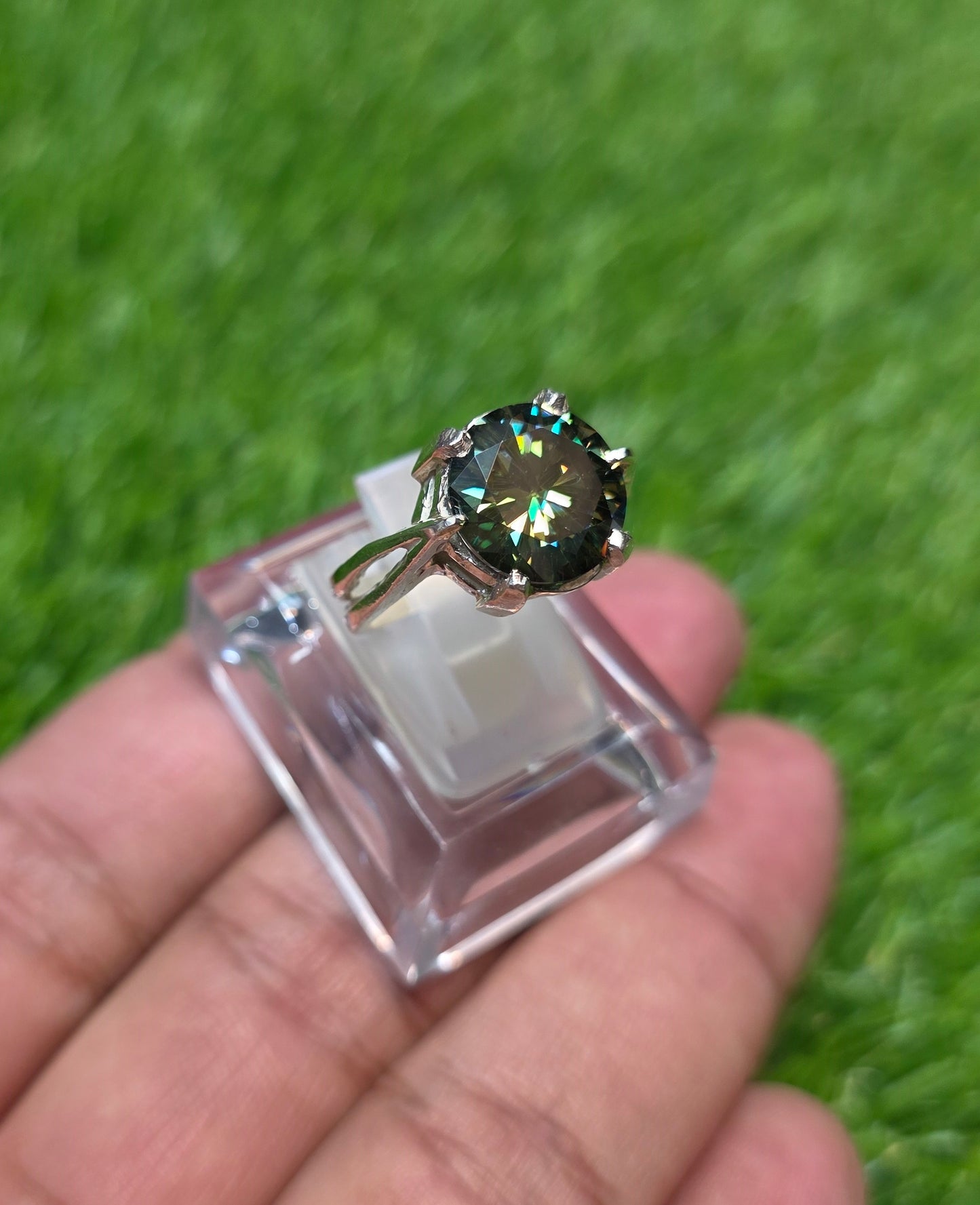 Premium Quality Green Moissanite Ring
