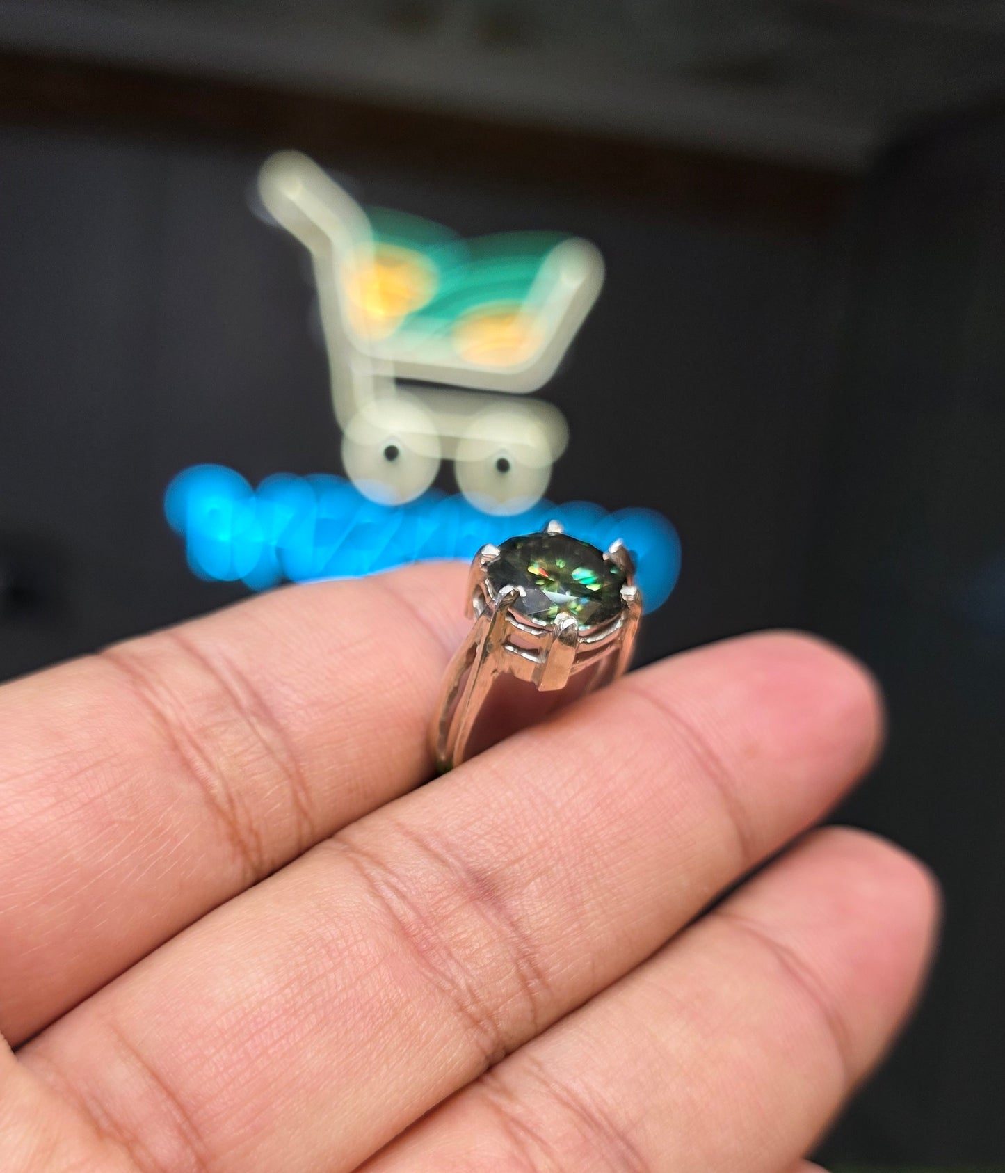 Premium Quality Green Moissanite Ring