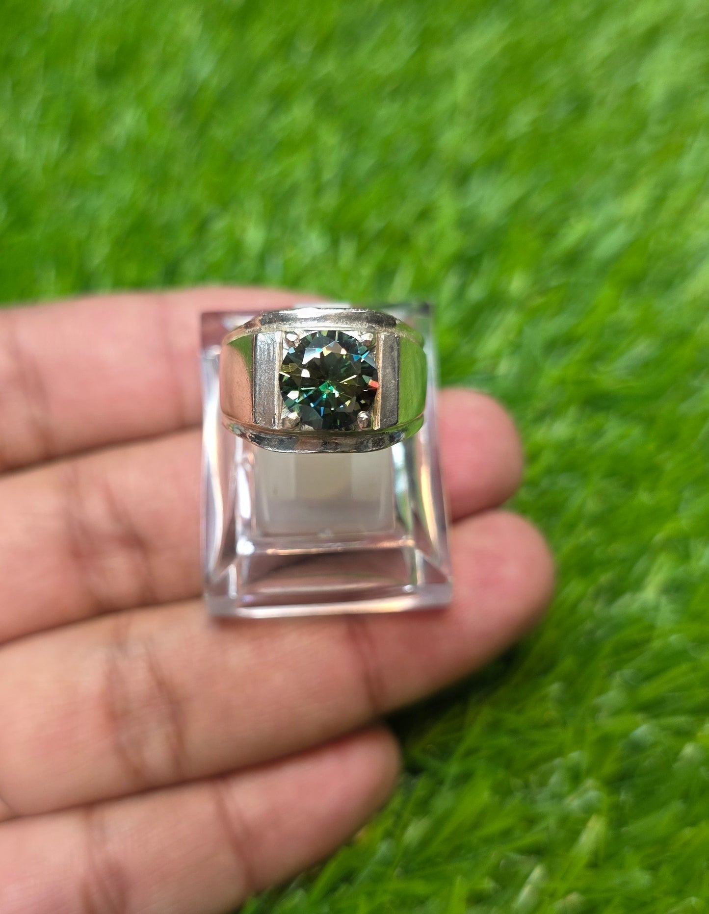 Premium Quality Green Moissanite Ring