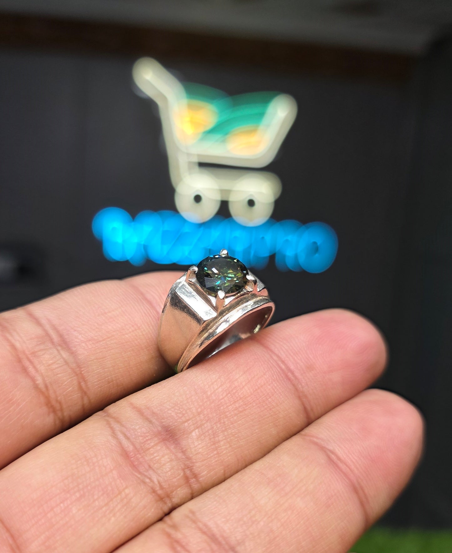 Premium Quality Green Moissanite Ring