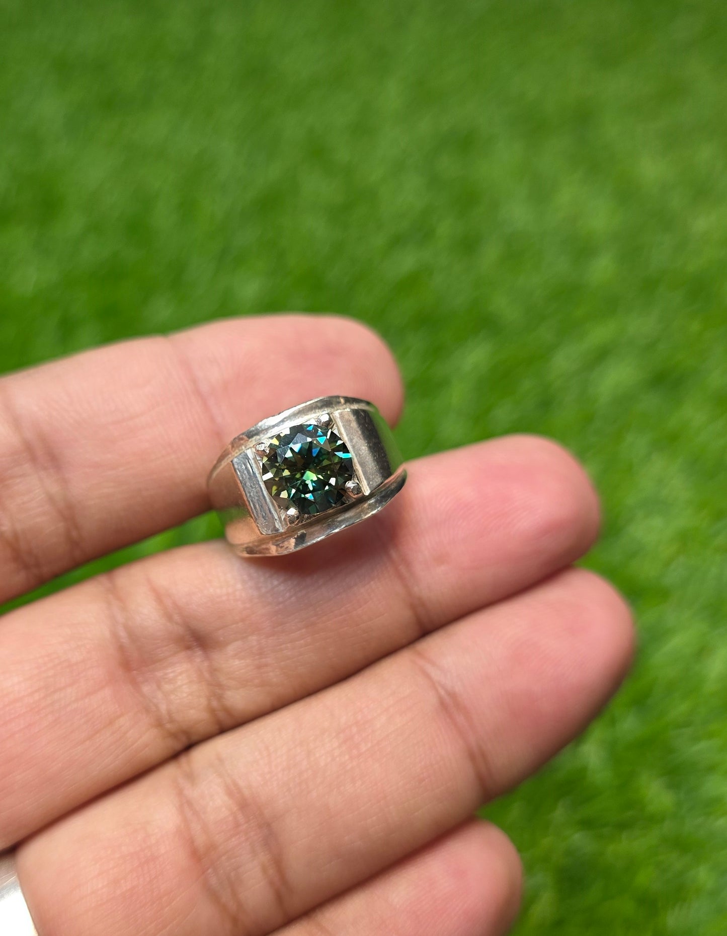 Premium Quality Green Moissanite Ring