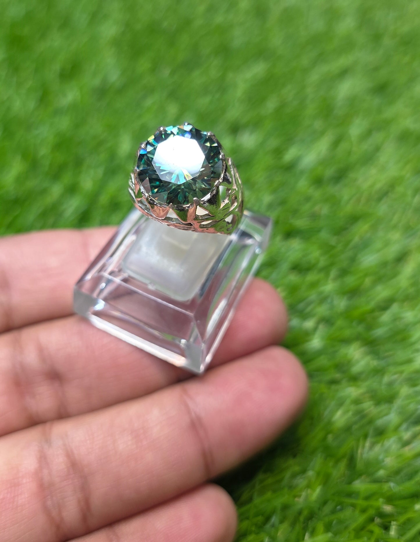 Premium Quality Green Moissanite Ring