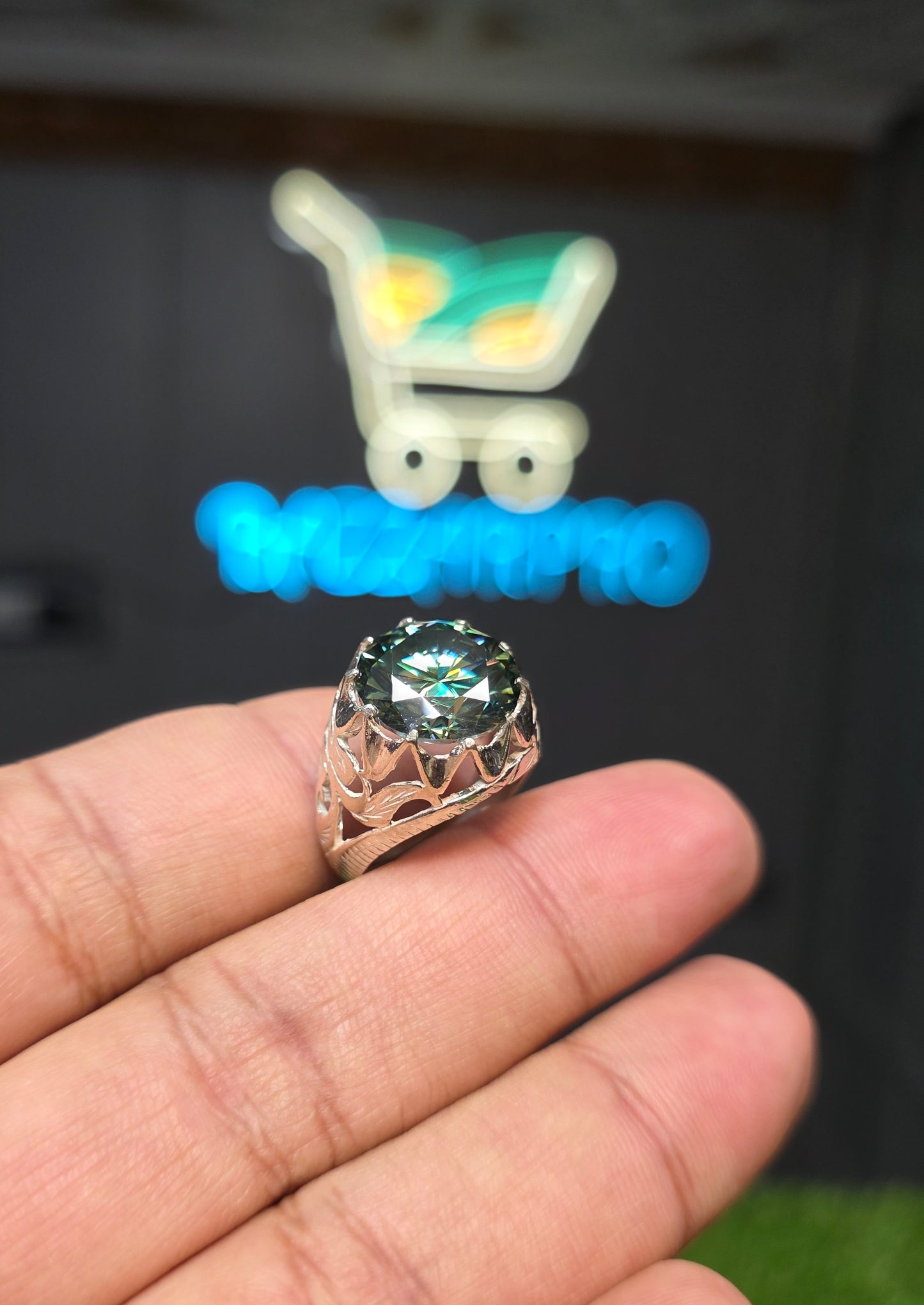 Premium Quality Green Moissanite Ring