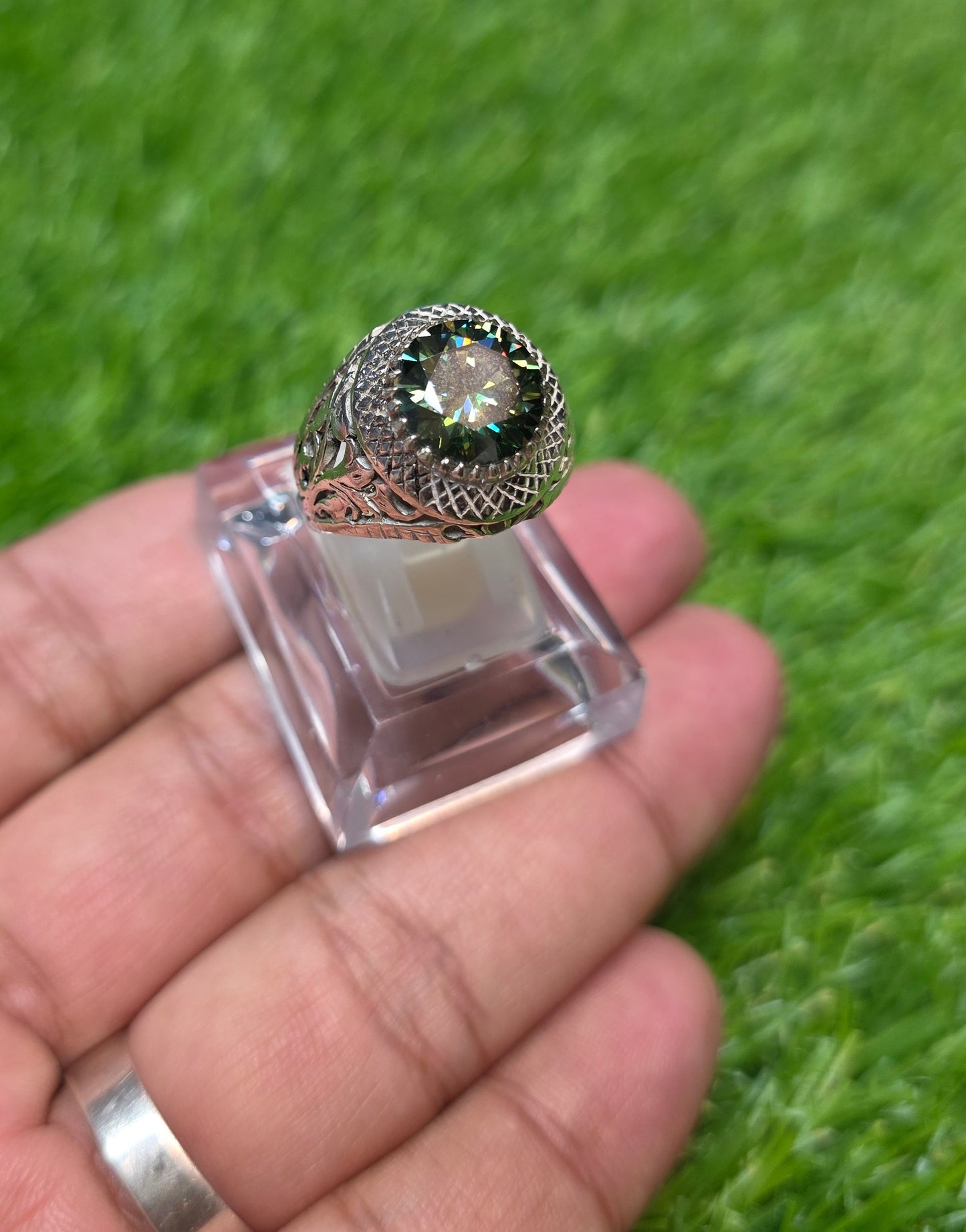 Premium Quality Green Moissanite Ring