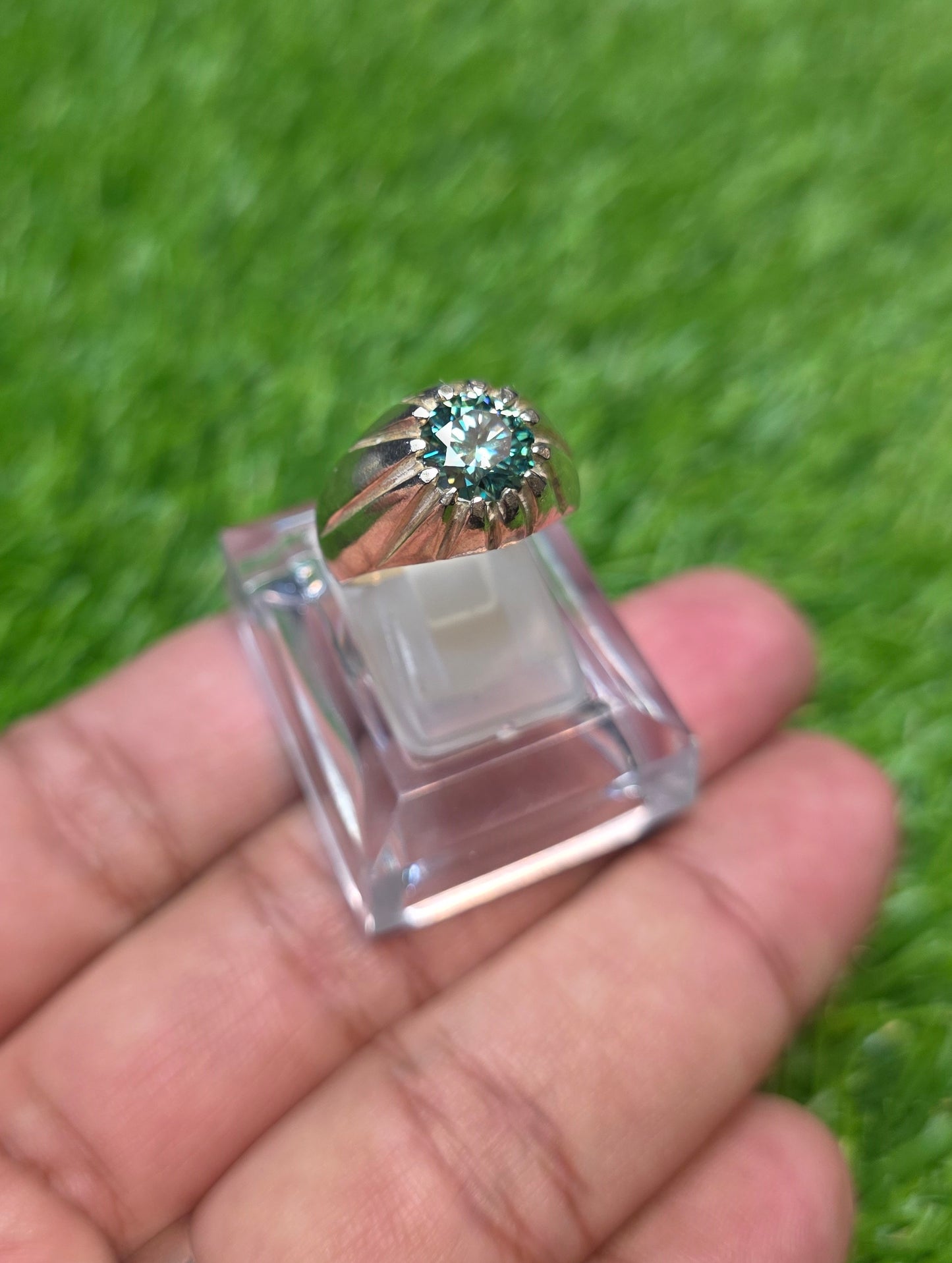 Premium Quality Green Moissanite Ring