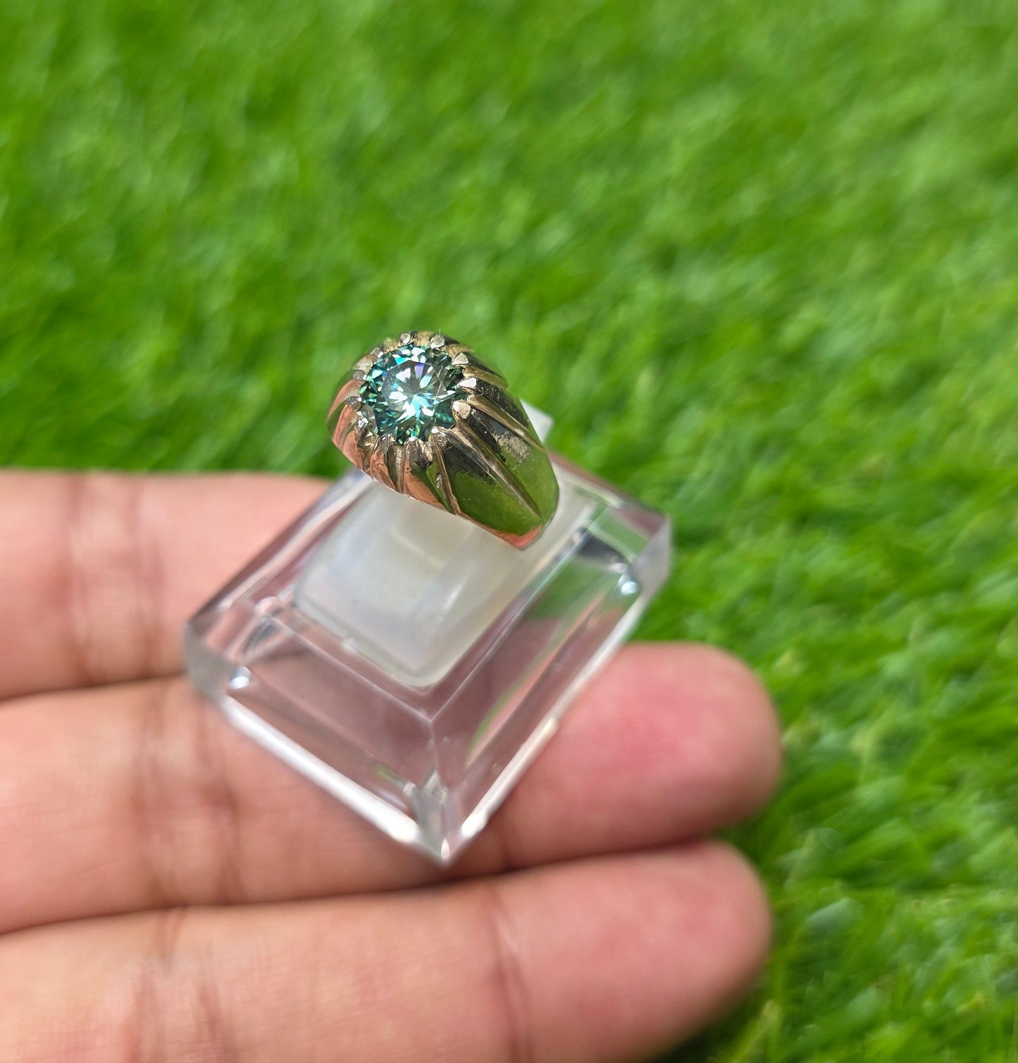 Premium Quality Green Moissanite Ring
