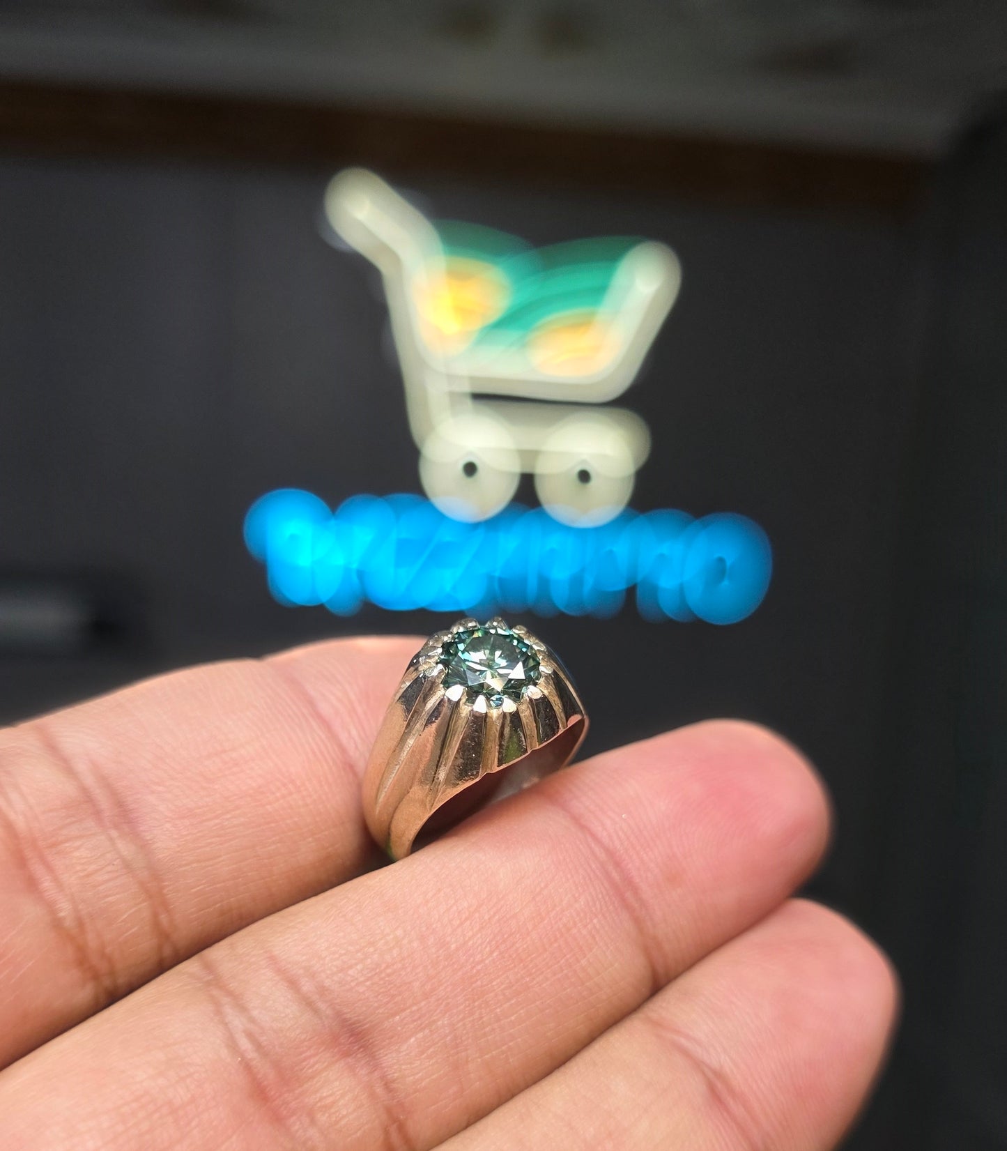 Premium Quality Green Moissanite Ring