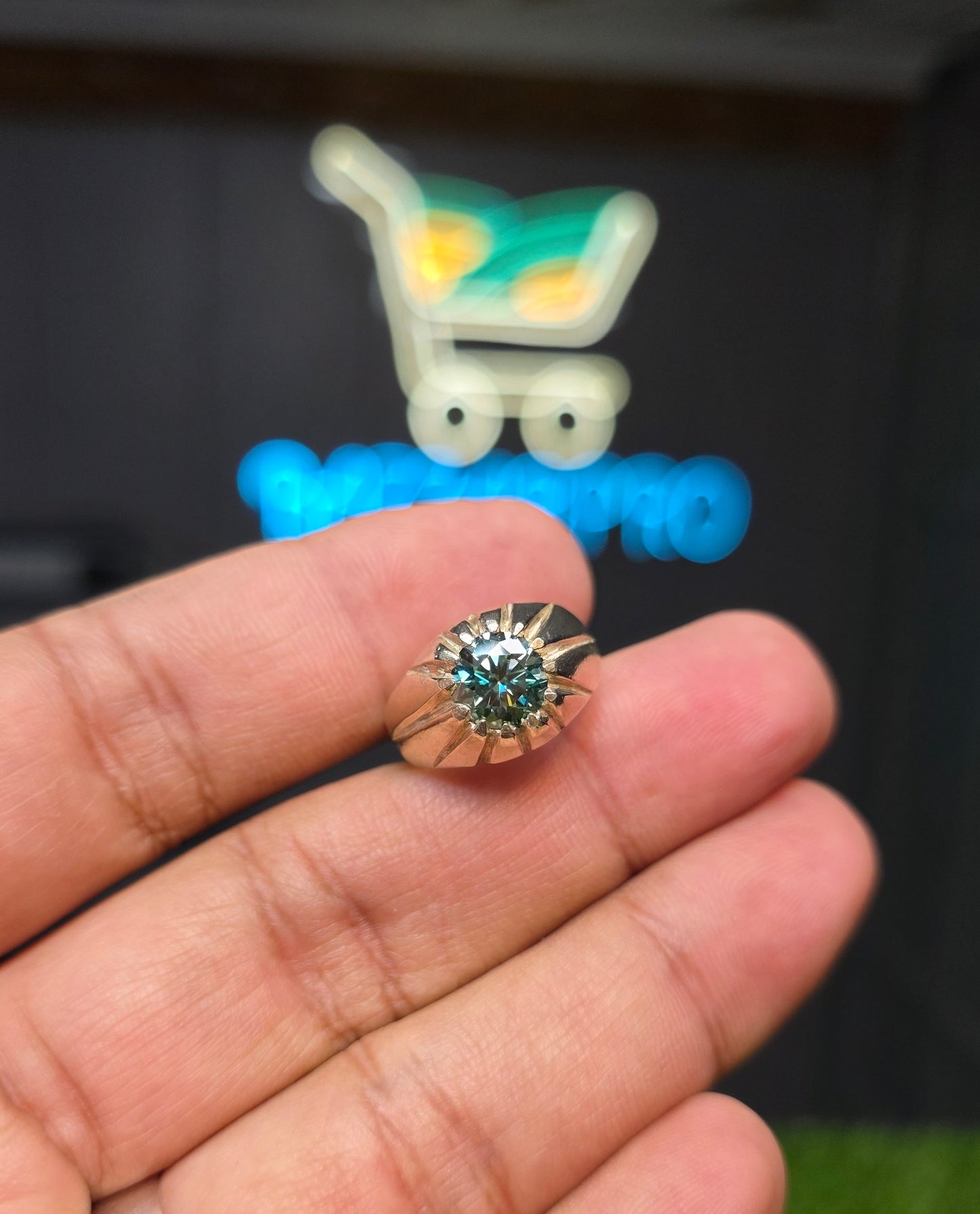 Premium Quality Green Moissanite Ring