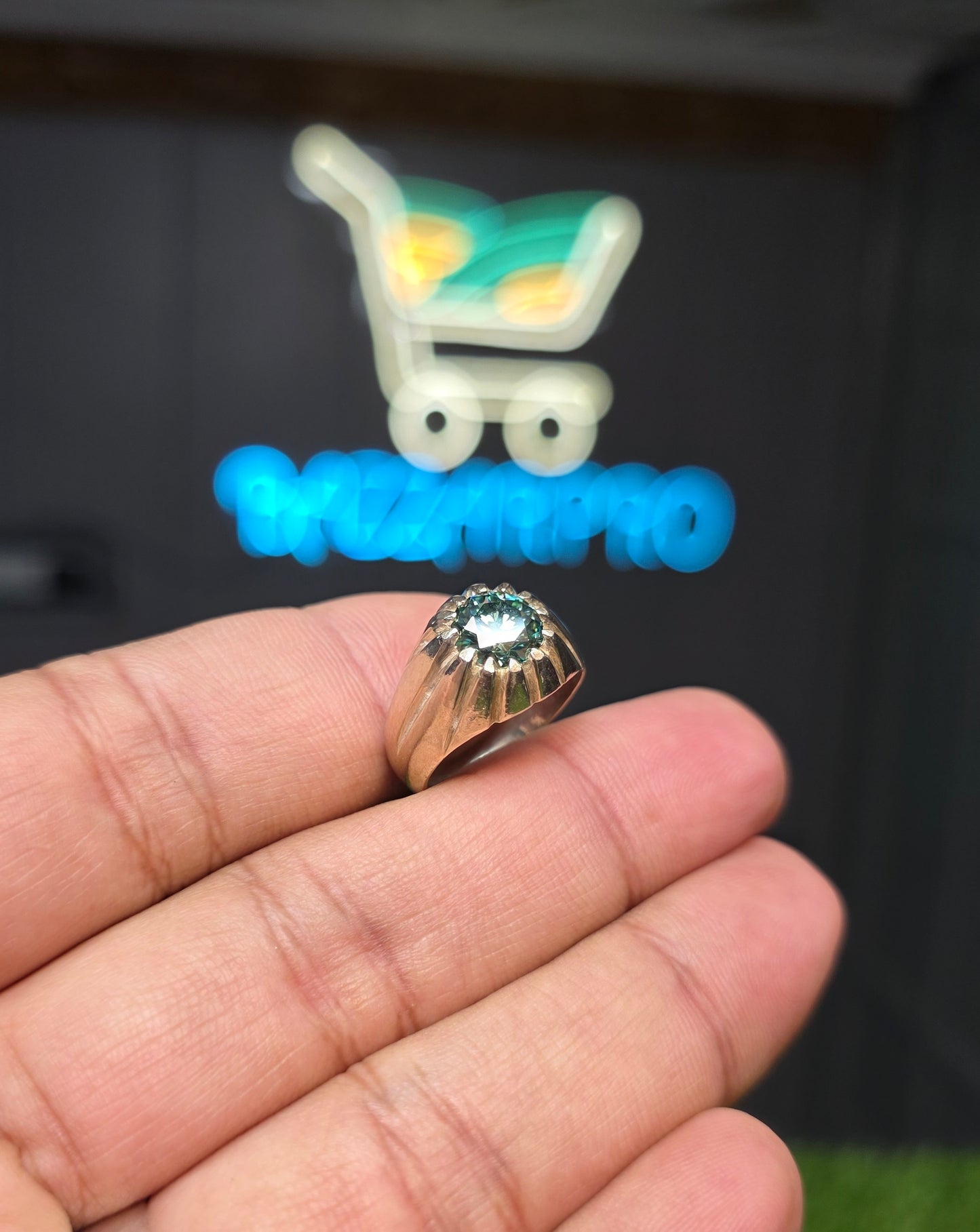 Premium Quality Green Moissanite Ring
