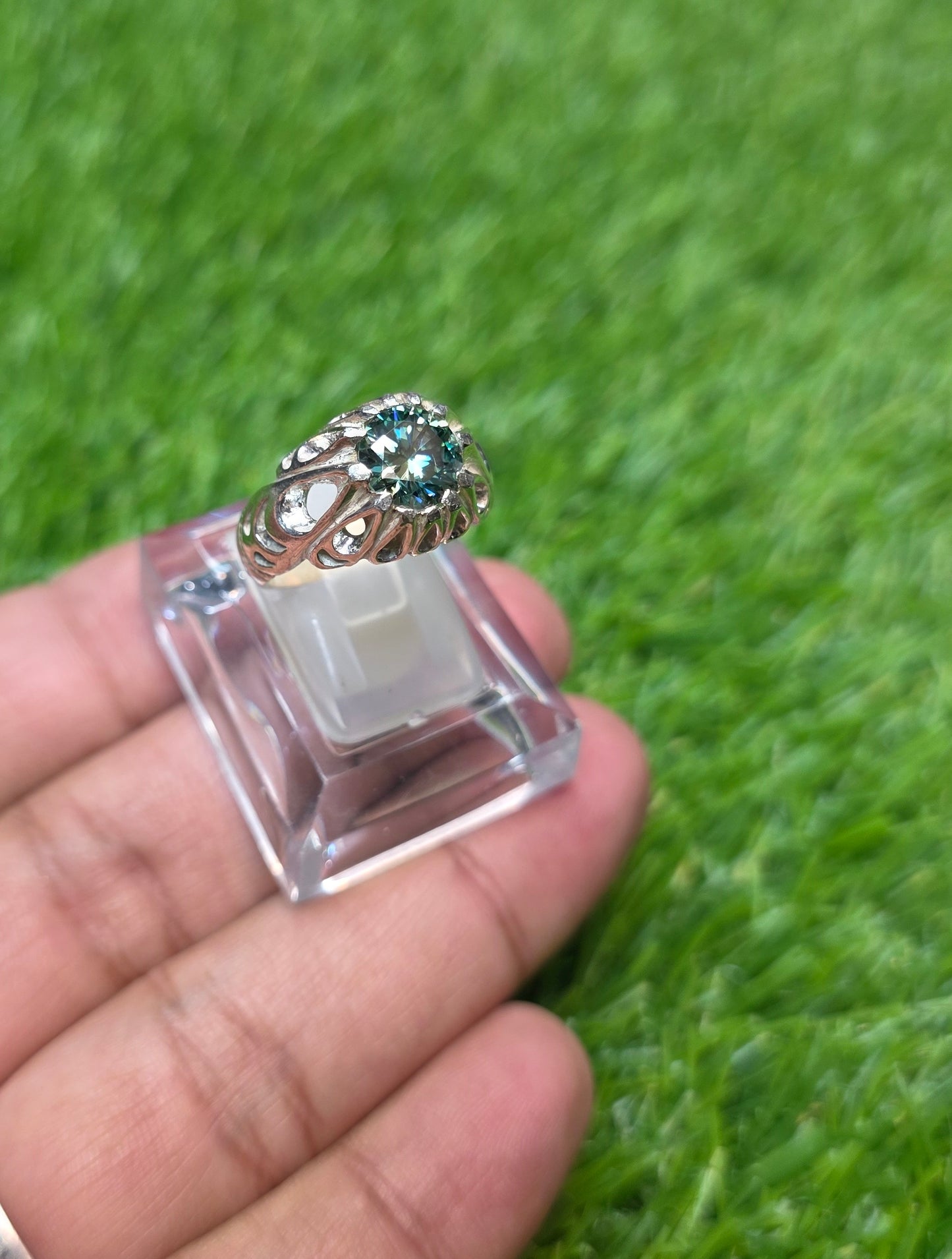 Premium Quality Green Moissanite Ring
