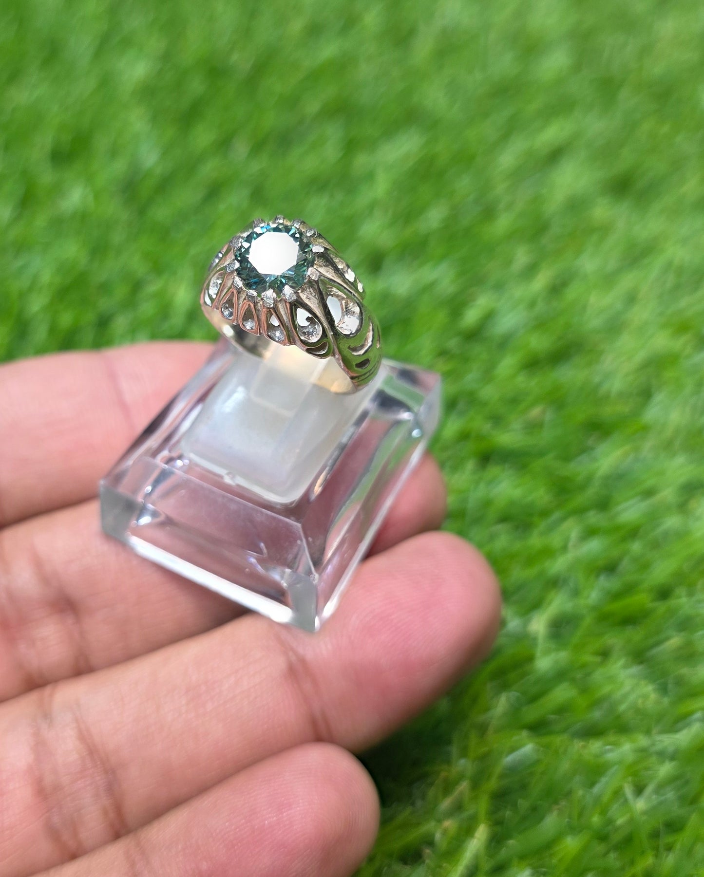 Premium Quality Green Moissanite Ring