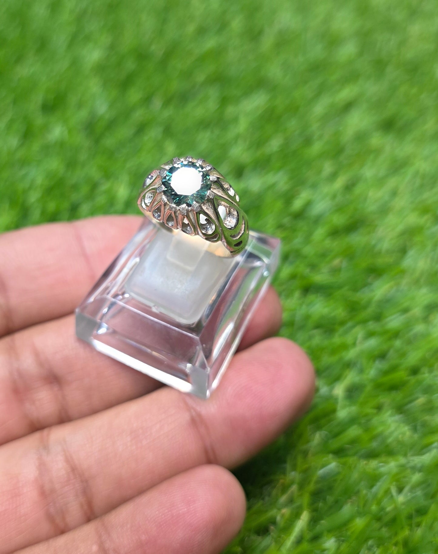 Premium Quality Green Moissanite Ring