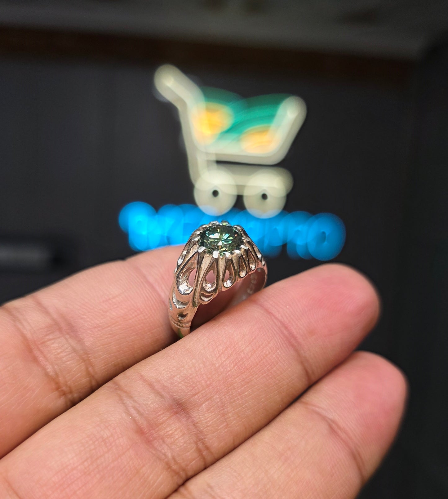 Premium Quality Green Moissanite Ring