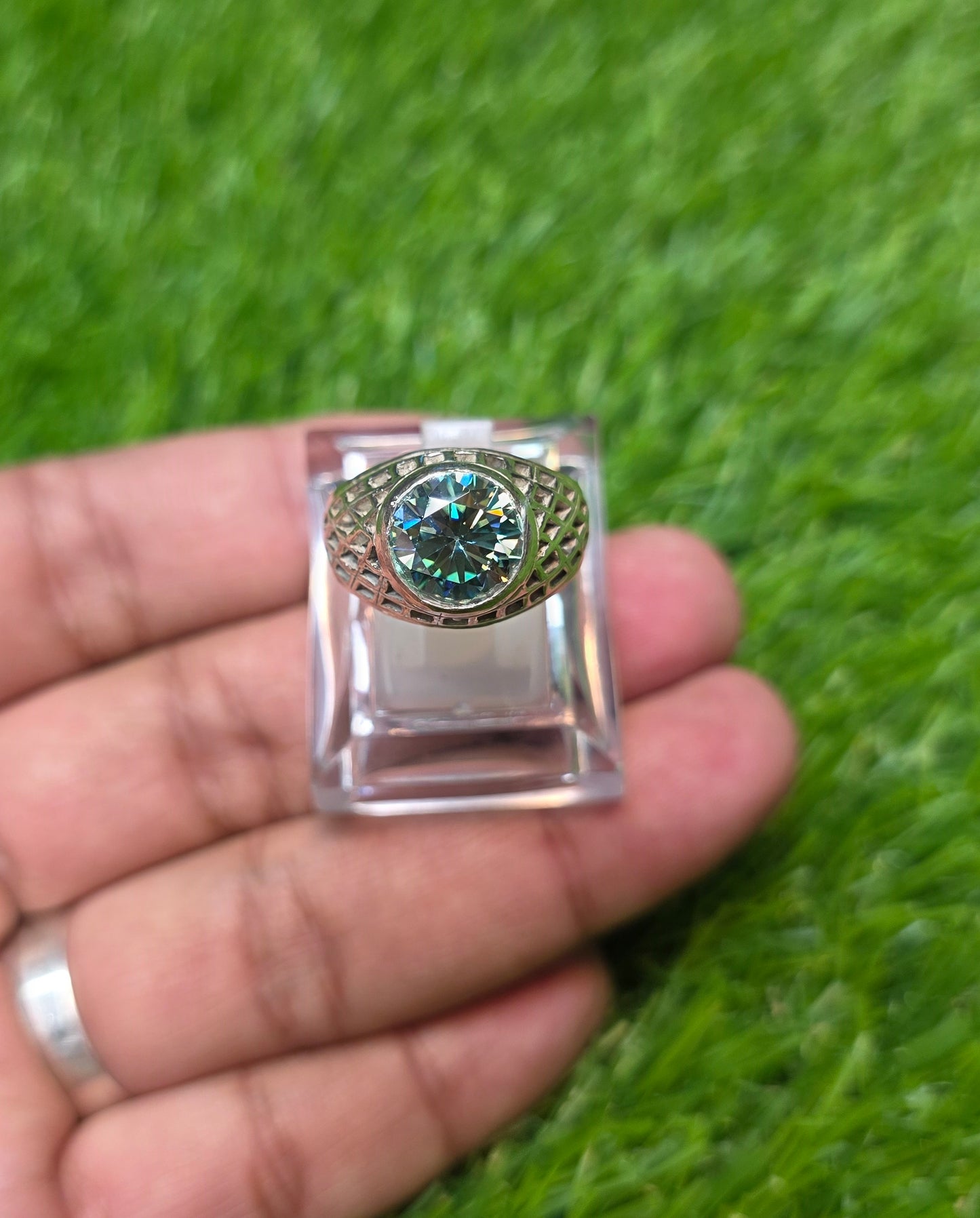 Premium Quality Green Moissanite Ring