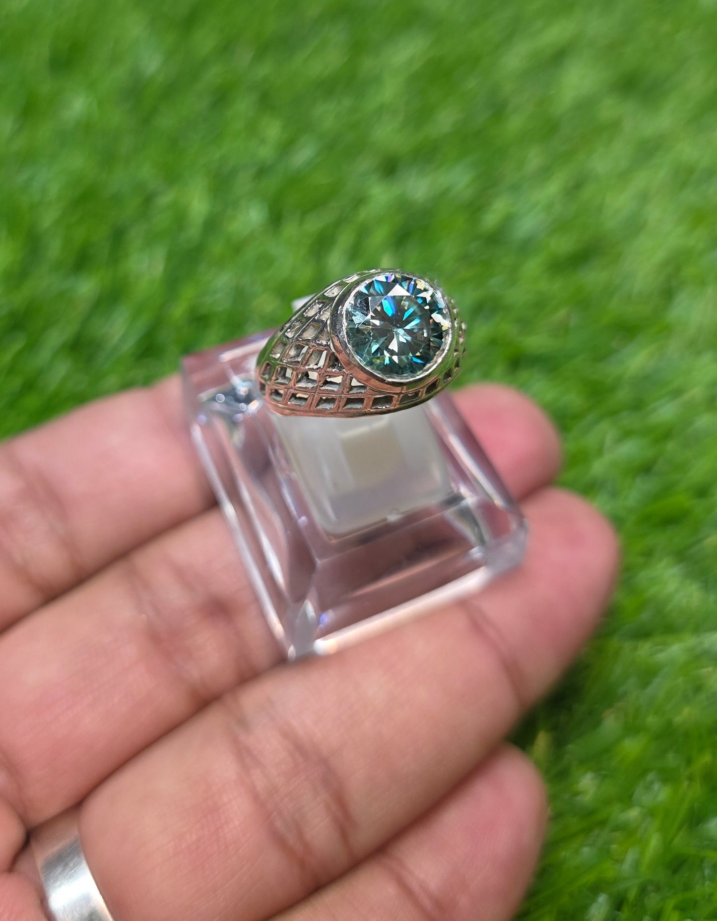 Premium Quality Green Moissanite Ring