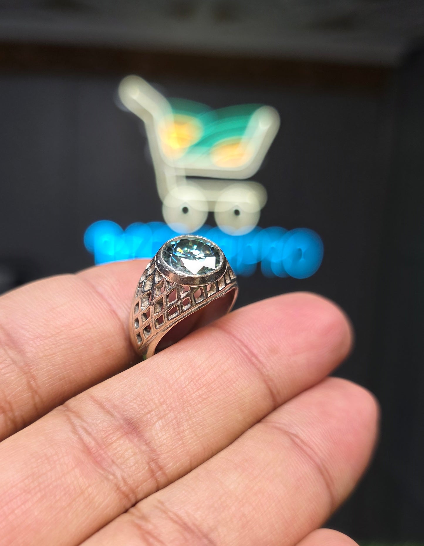 Premium Quality Green Moissanite Ring