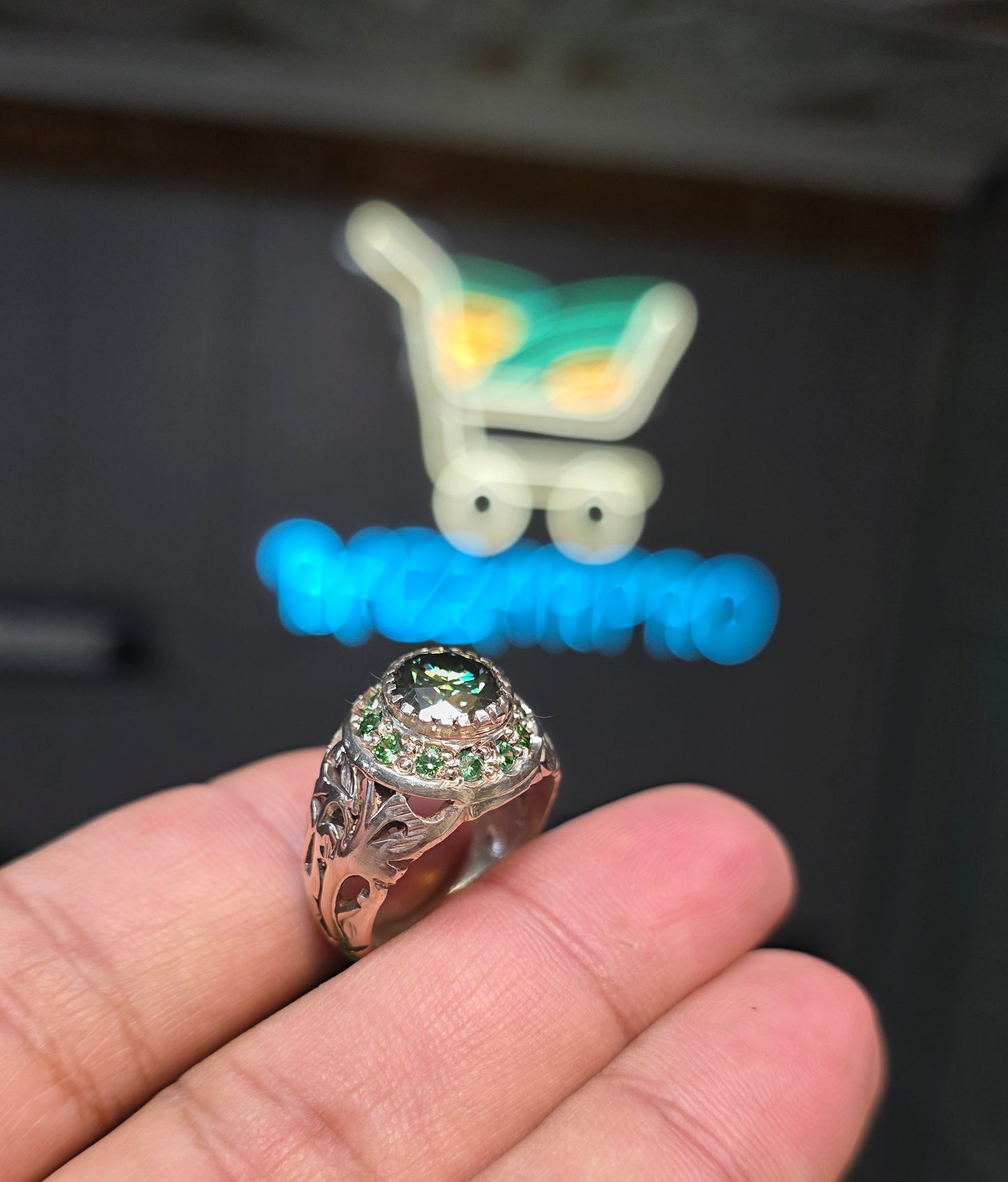 Premium Quality Green Moissanite Ring