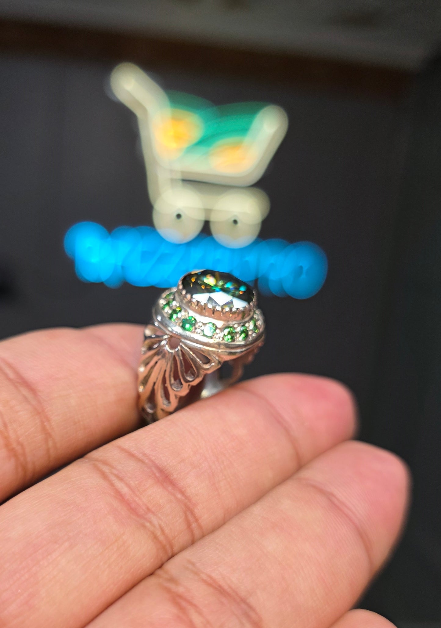 Premium Quality Green Moissanite Ring