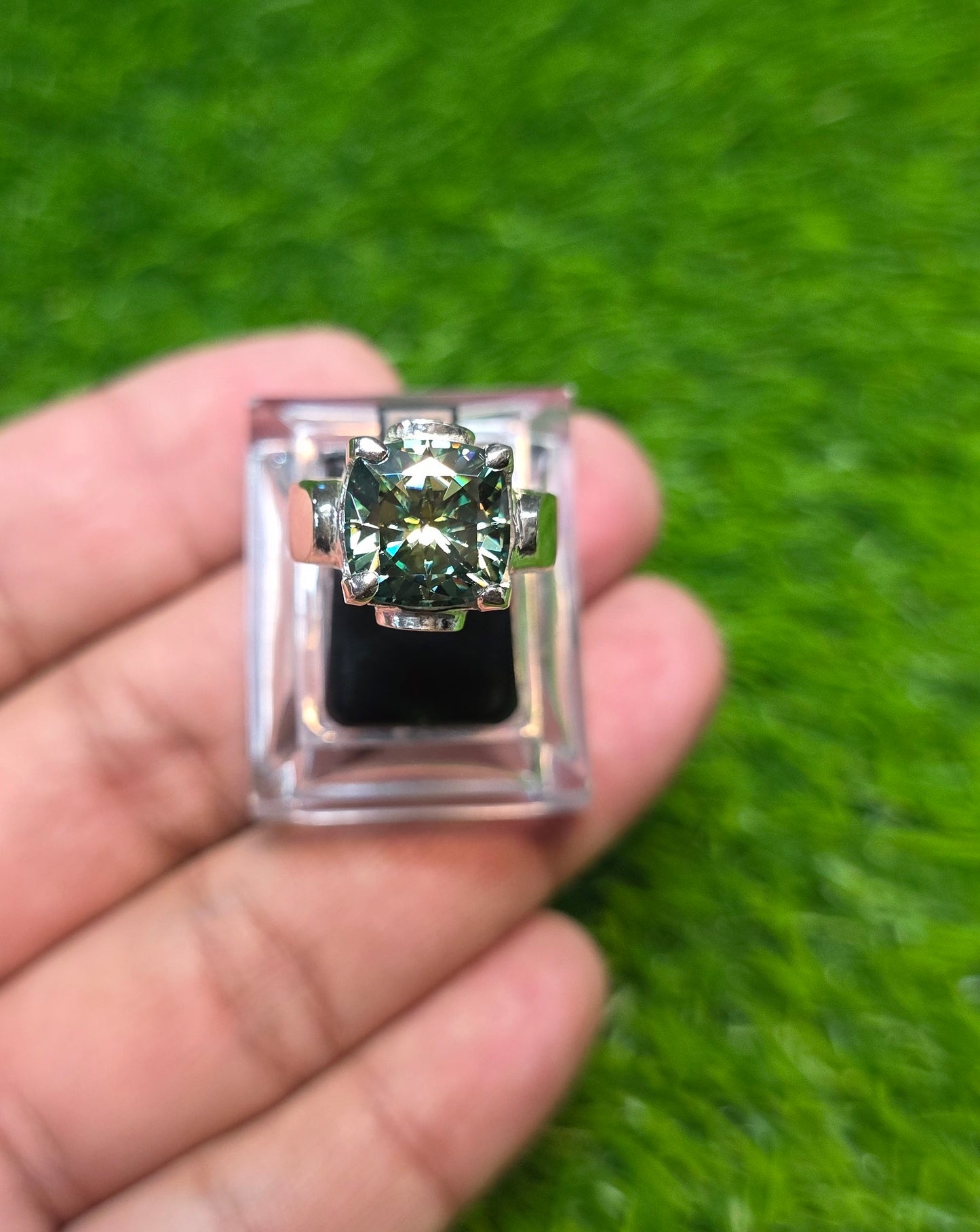Premium Quality Green Moissanite Ring
