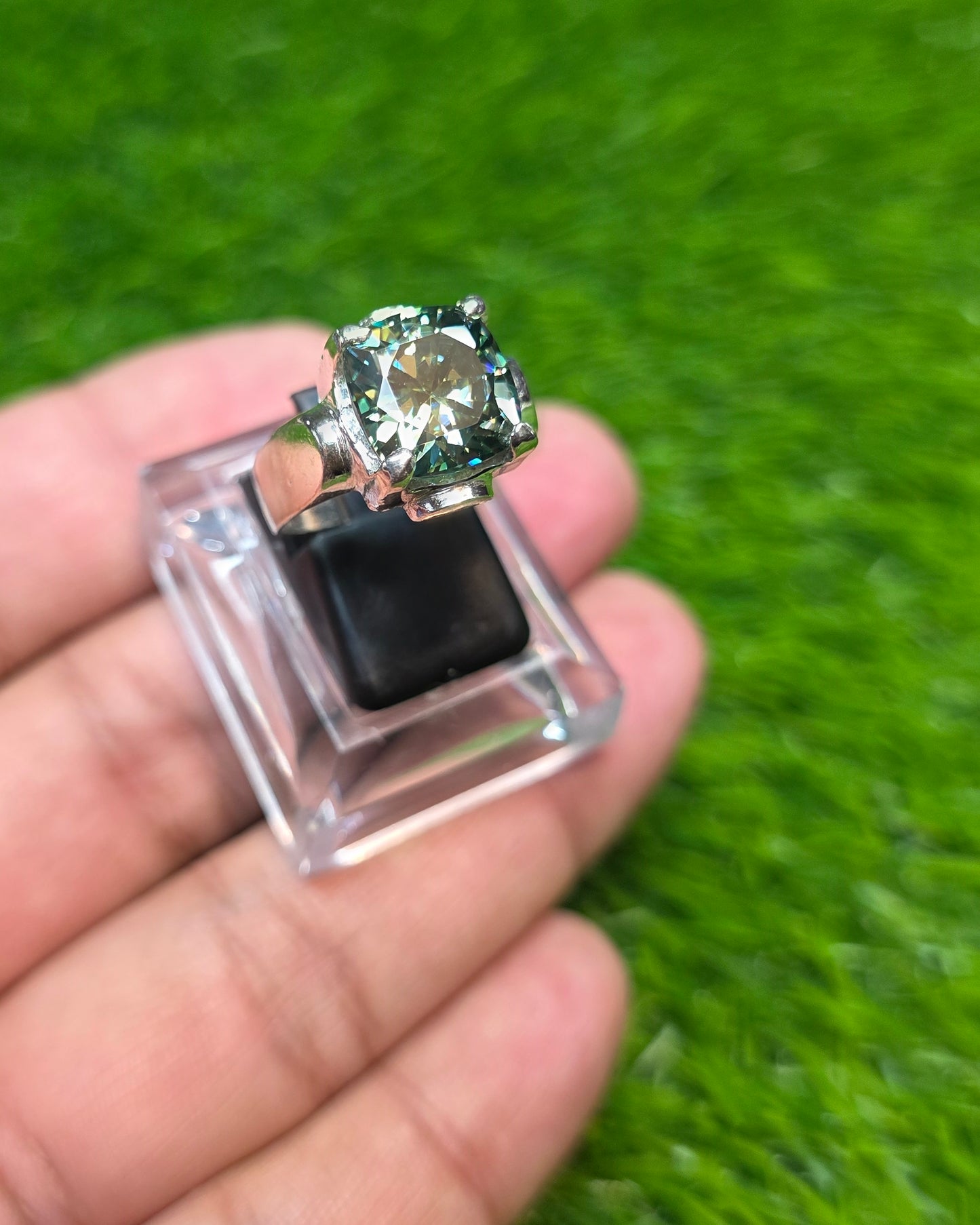 Premium Quality Green Moissanite Ring