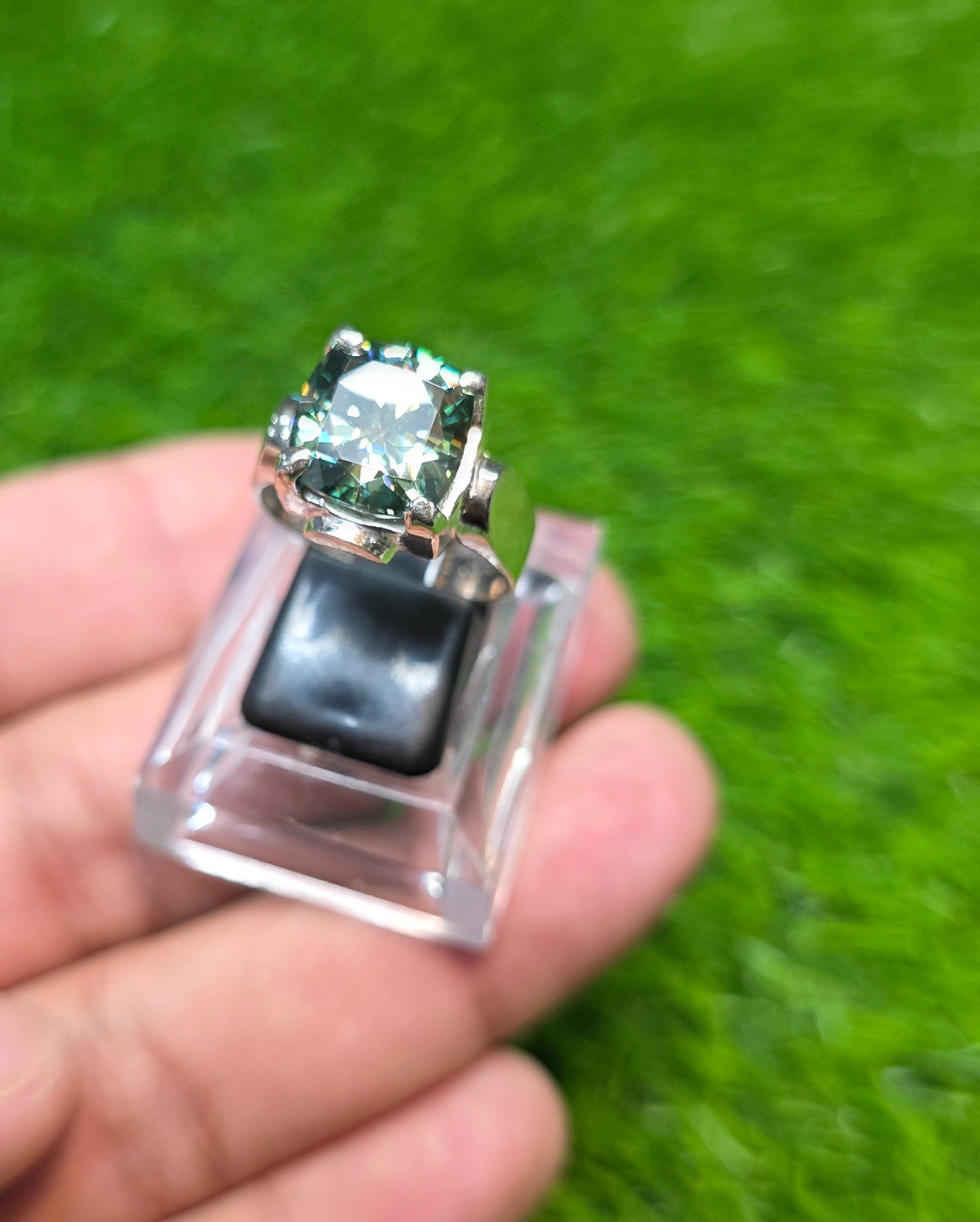 Premium Quality Green Moissanite Ring