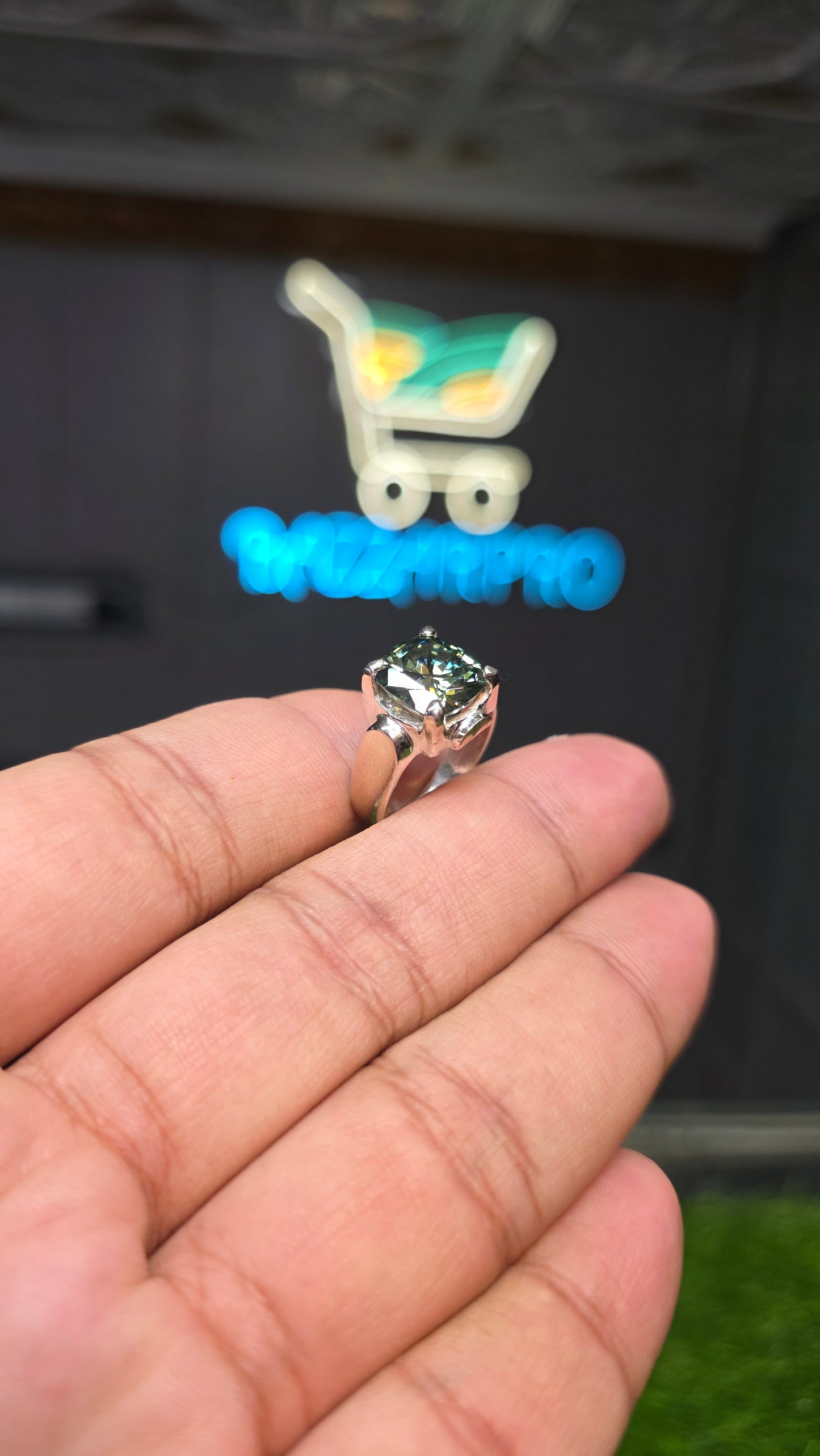 Premium Quality Green Moissanite Ring