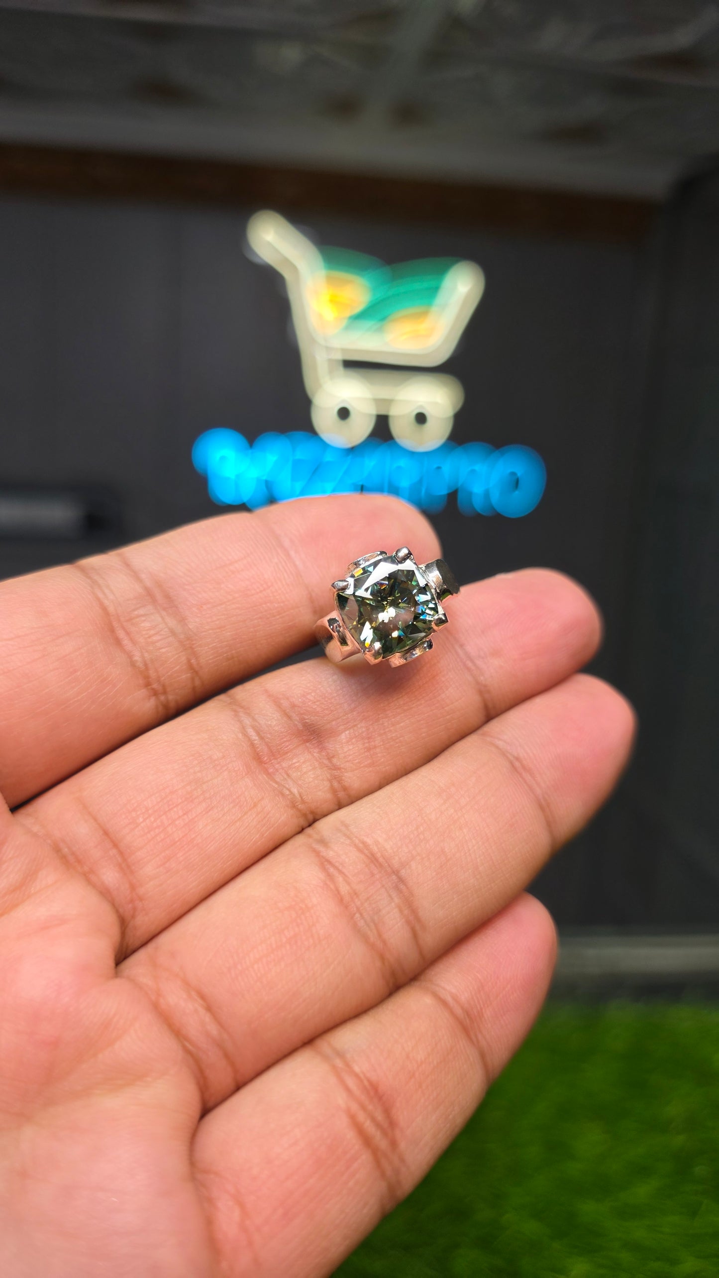 Premium Quality Green Moissanite Ring