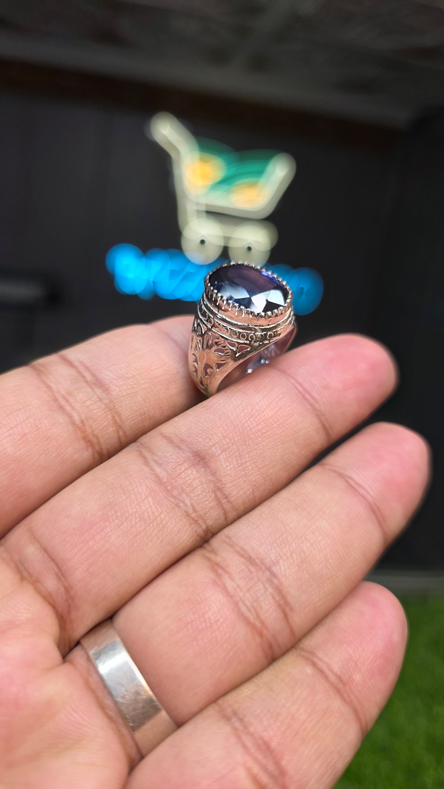 Premium Quality Neelam (Imitation) Ring