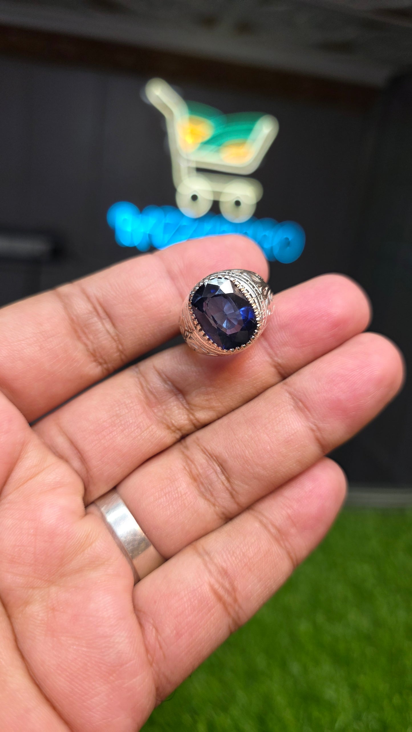 Premium Quality Neelam (Imitation) Ring
