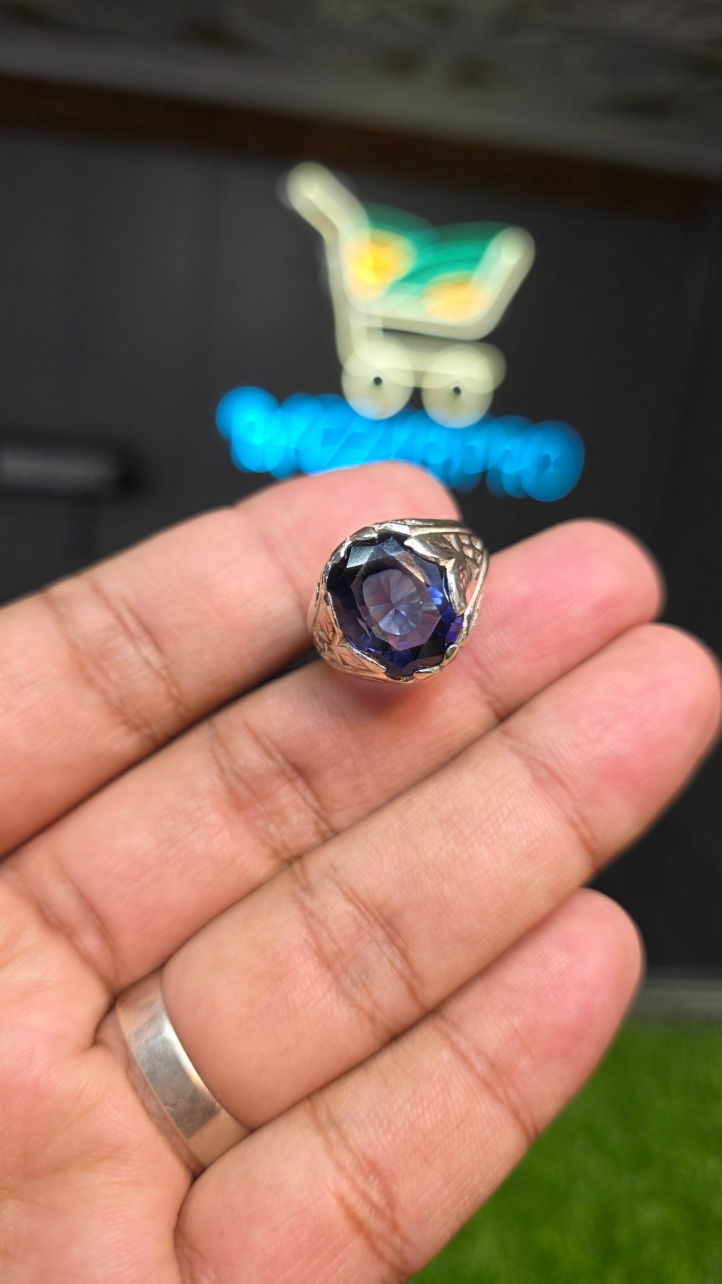 Premium Quality Neelam (Imitation) Ring
