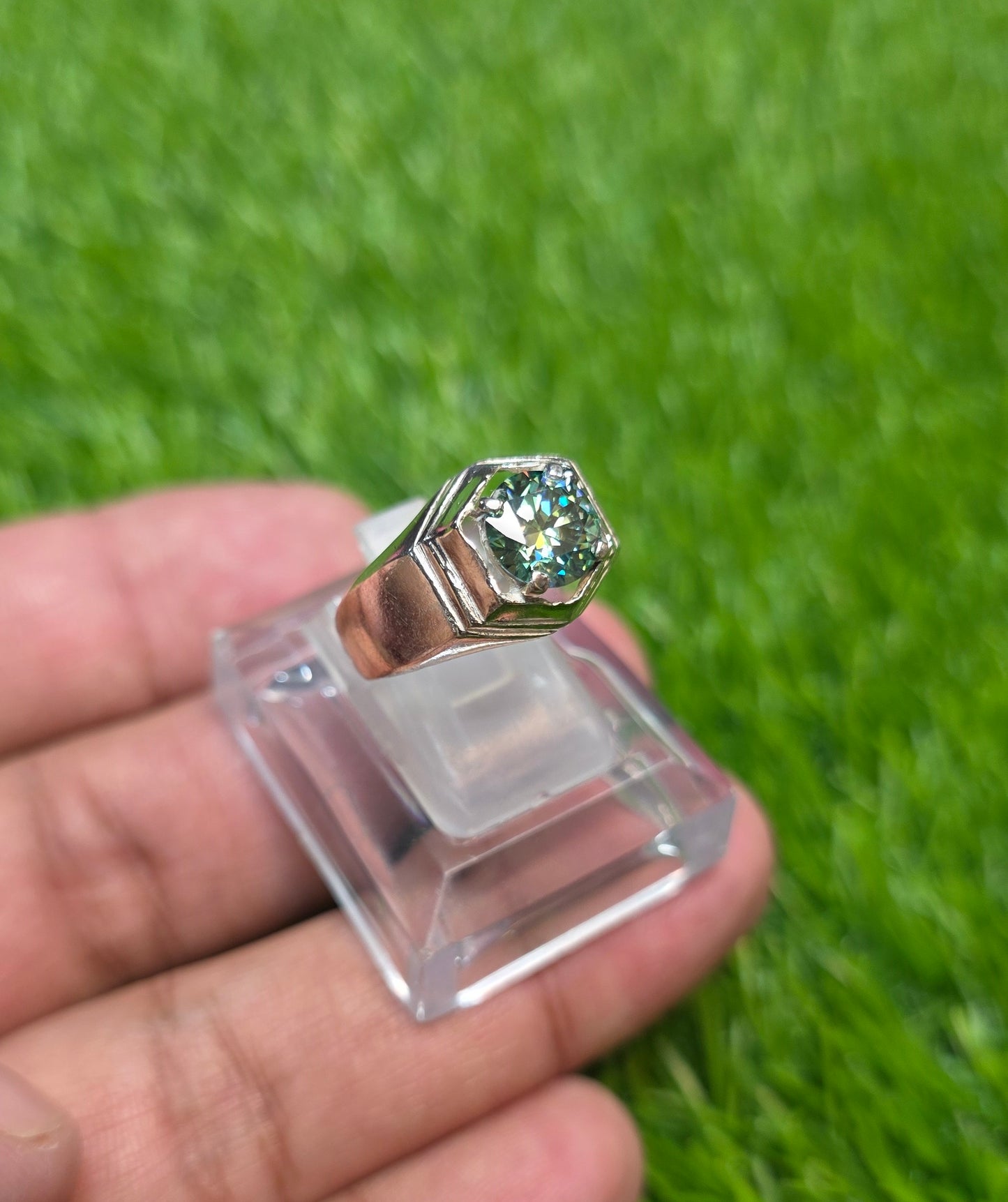 Premium Quality Green Moissanite Ring