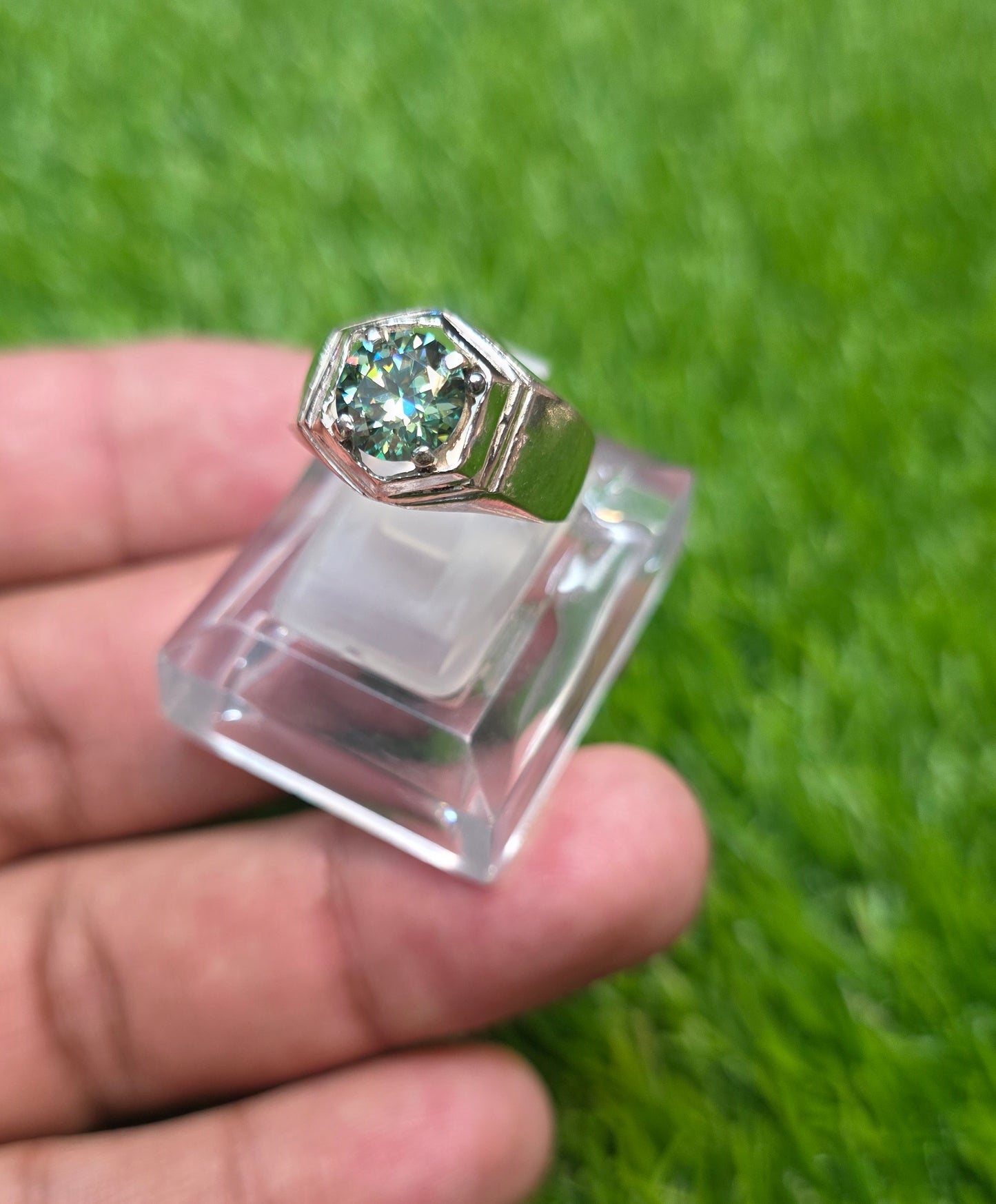 Premium Quality Green Moissanite Ring