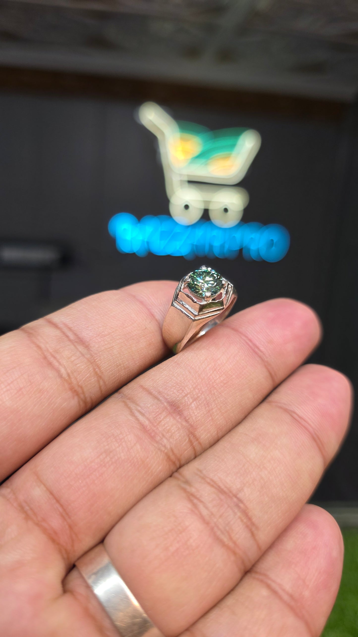 Premium Quality Green Moissanite Ring