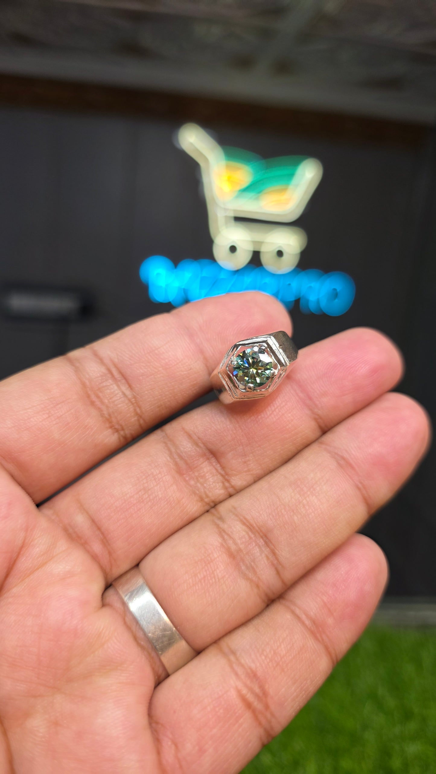 Premium Quality Green Moissanite Ring