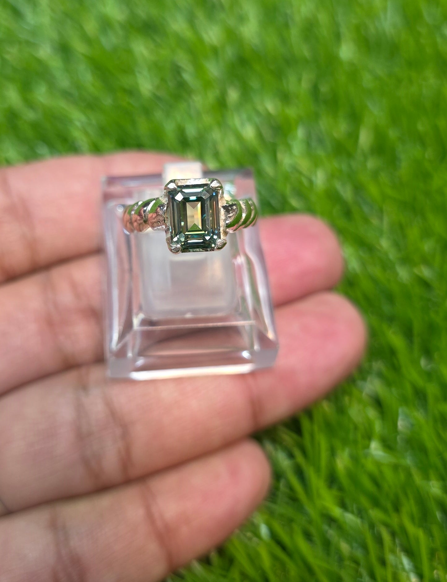 Premium Quality Emerald Cut Moissanite Ring